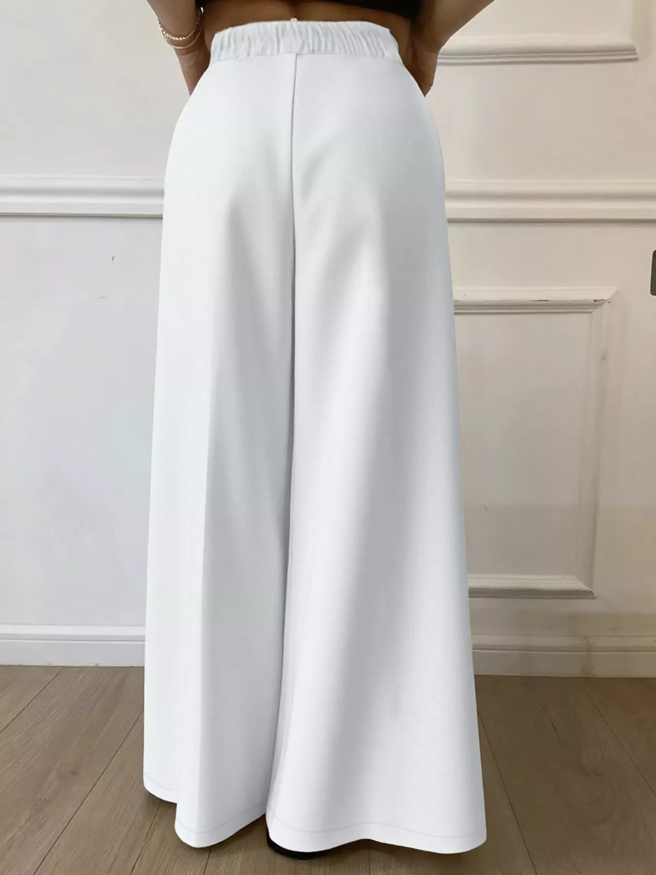 Elastic Waist Wide Leg Pants