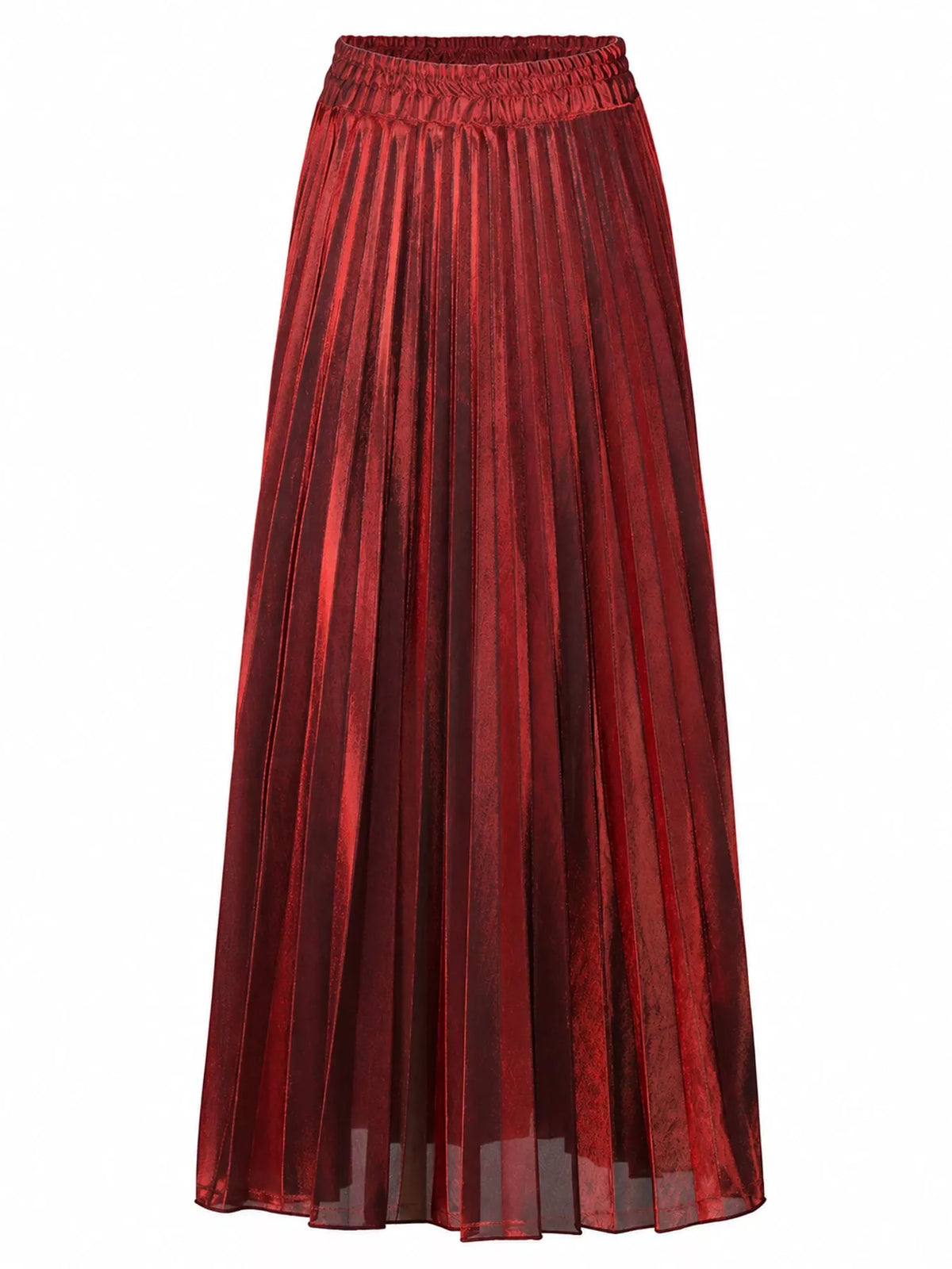 High-Waisted Pleated Maxi Skirt