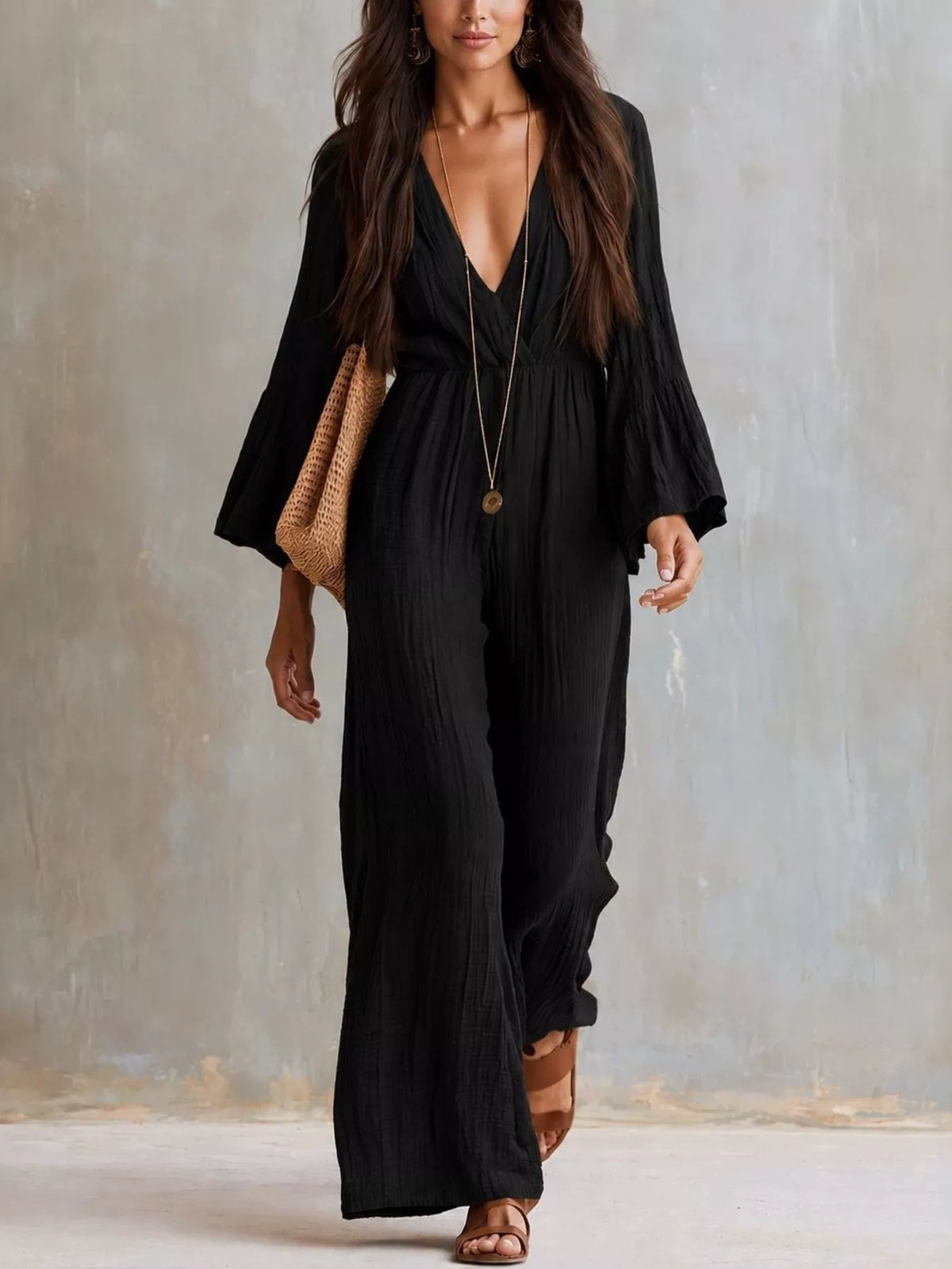 Flare Sleeve Jumpsuit