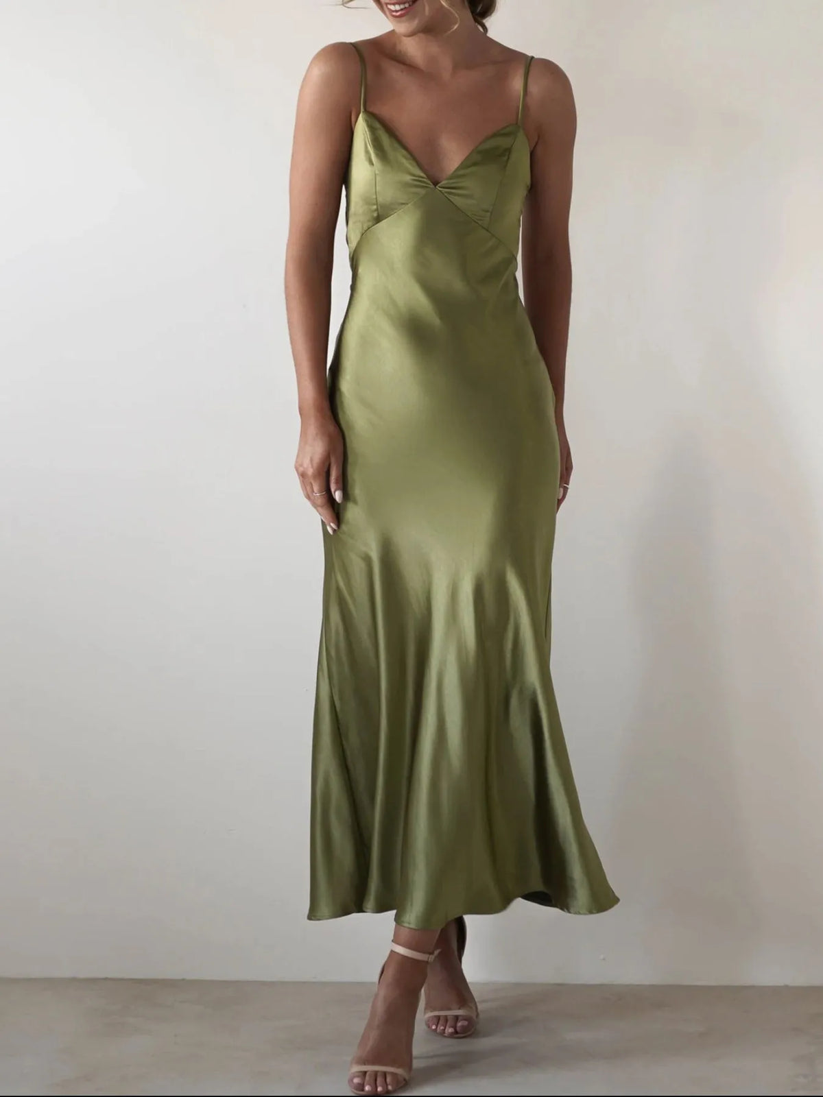 Backless Satin Cami Dress
