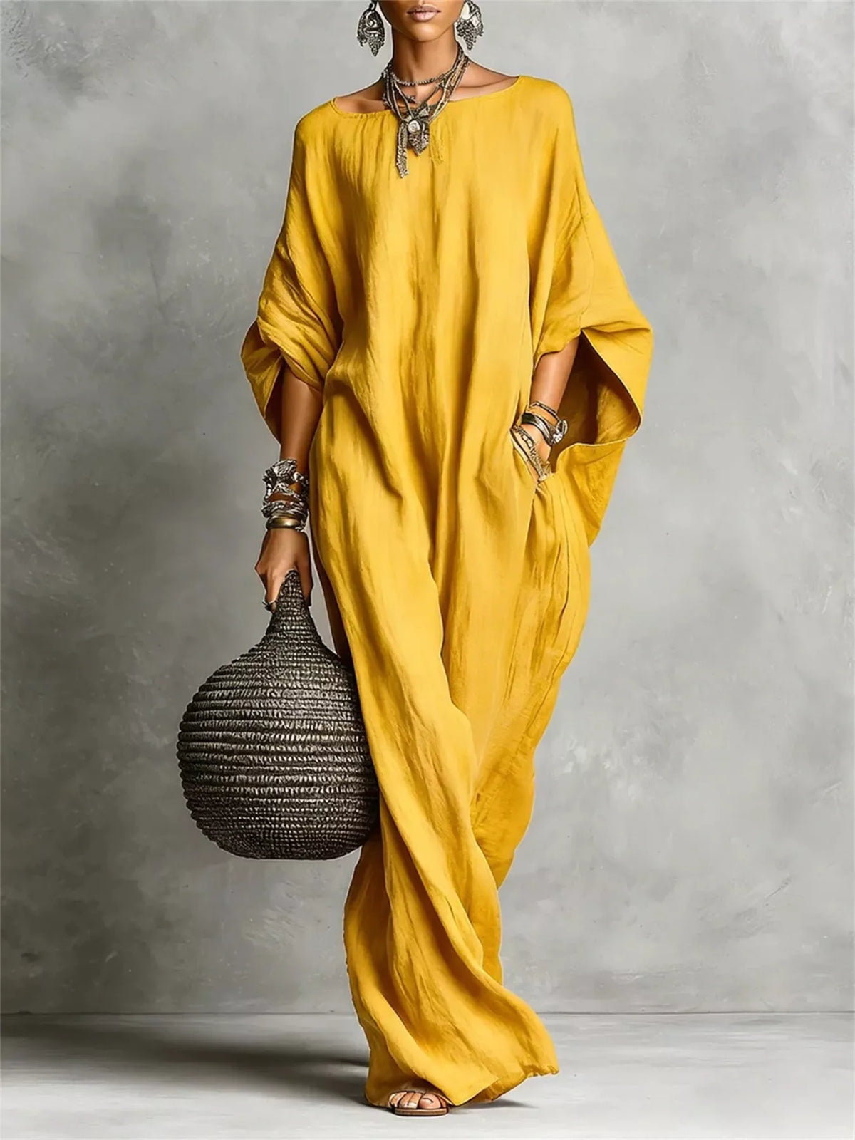 Loose Fit Boat Neck Dress