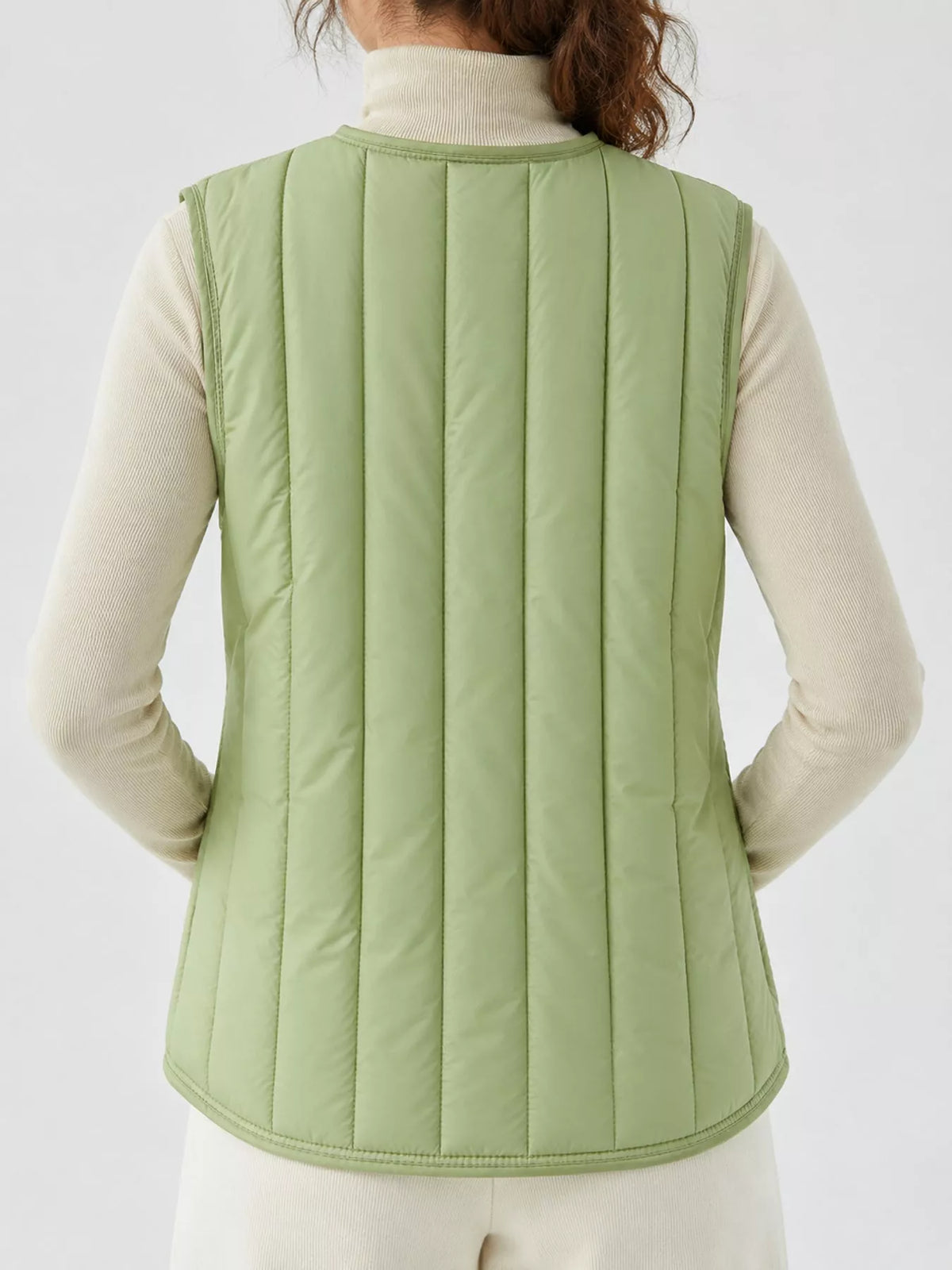 Quilted Button-Up Vest Coat