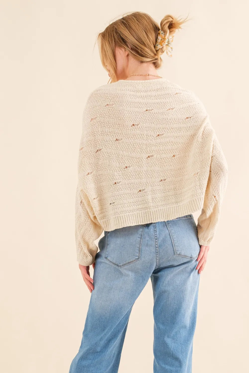 And The Why Dolman-Sleeve Sweater in Natural
