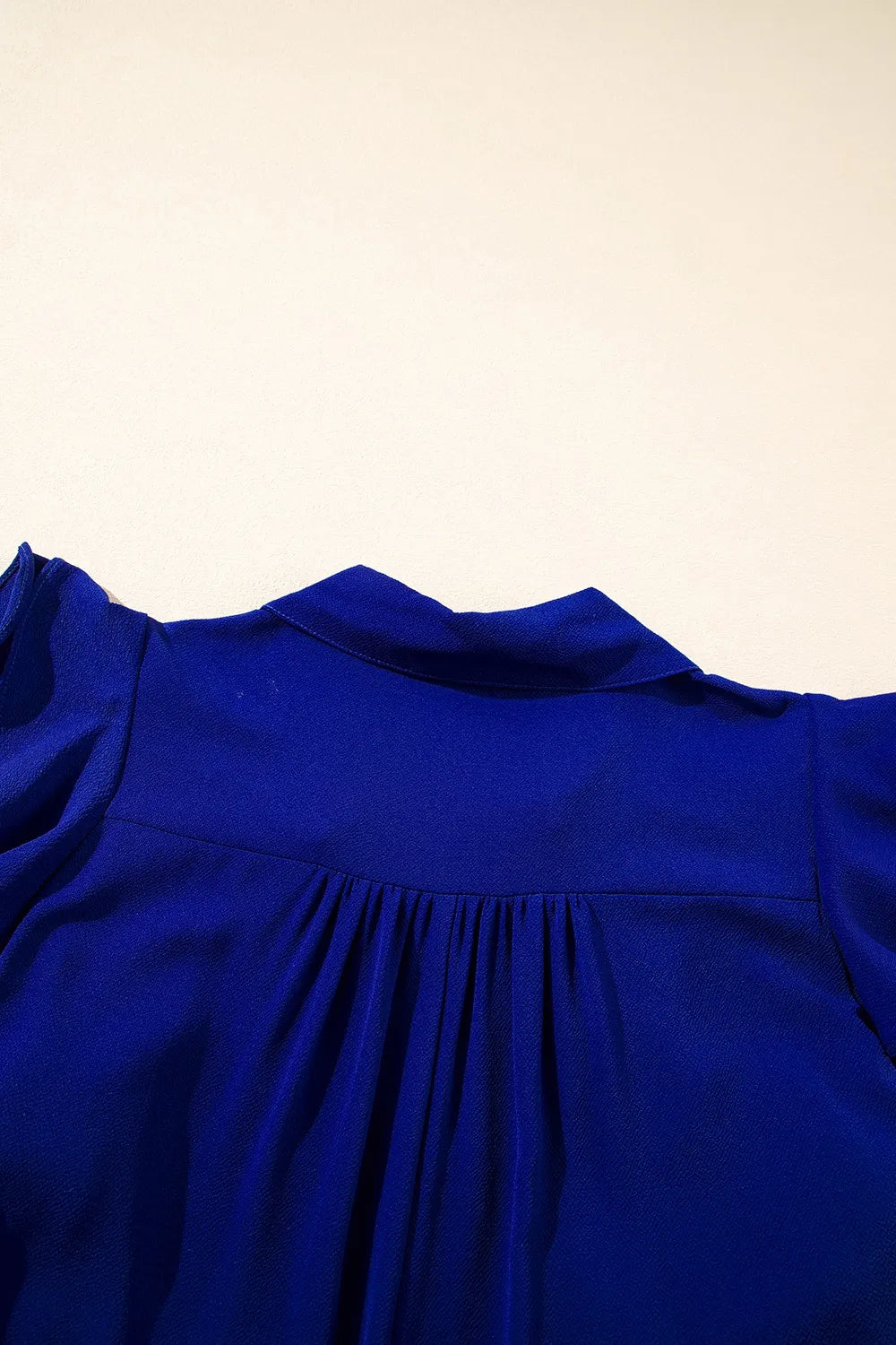 Ruffled Collared Tiered Midi Dress in Light Indigo