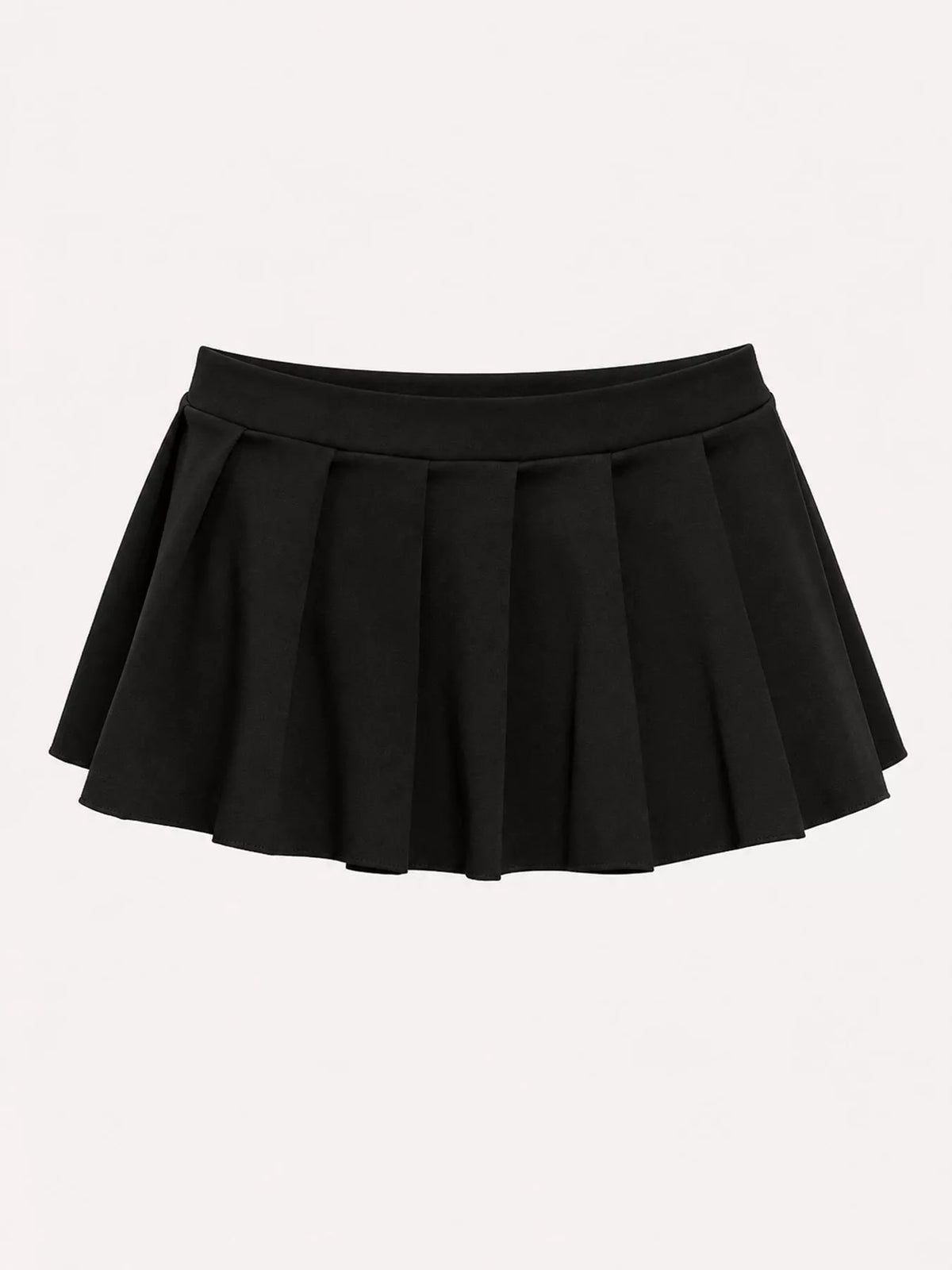 Low Waist Pleated Micro Mini Skirt