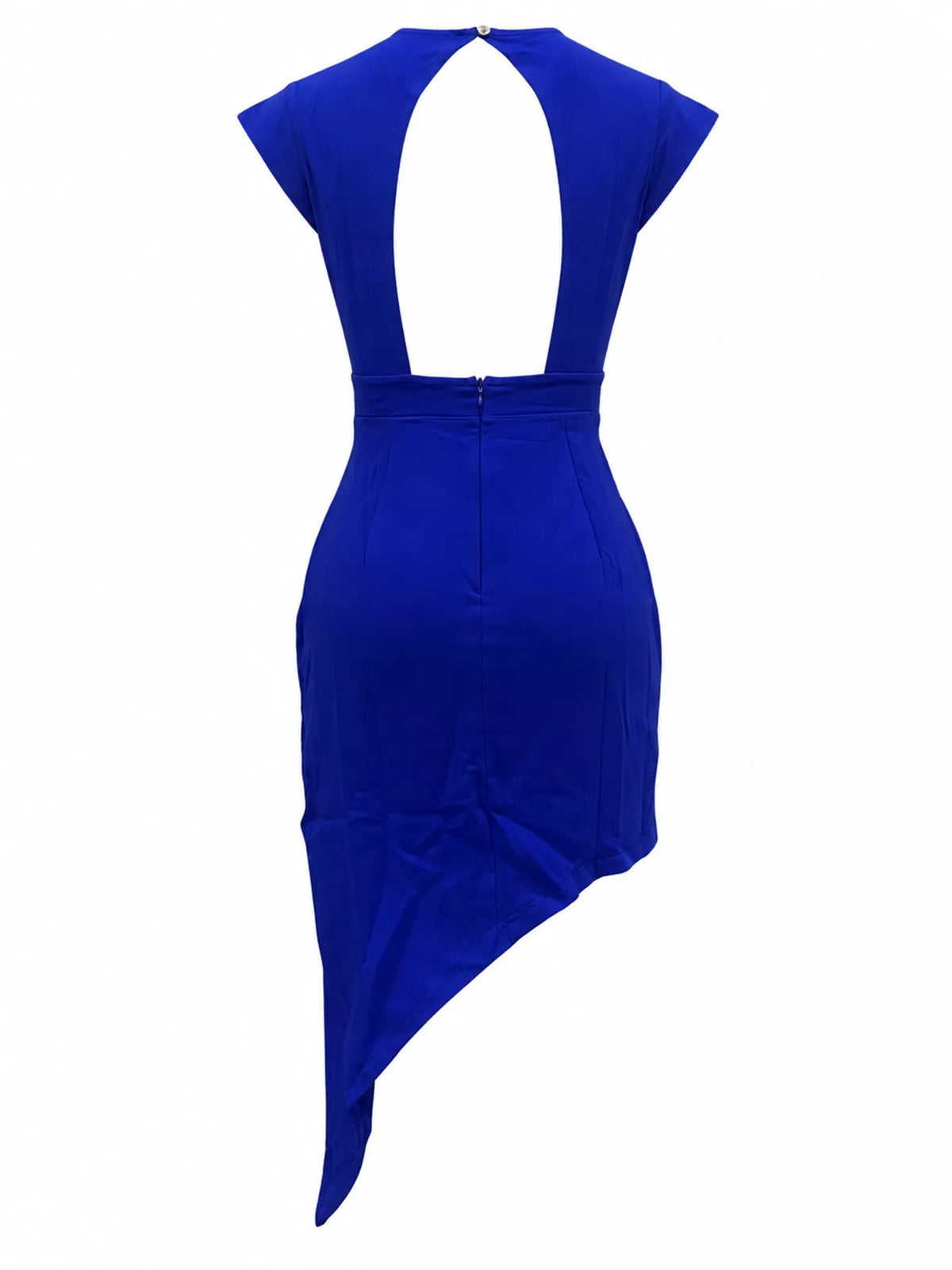 Asymmetrical Backless Pleated Dress