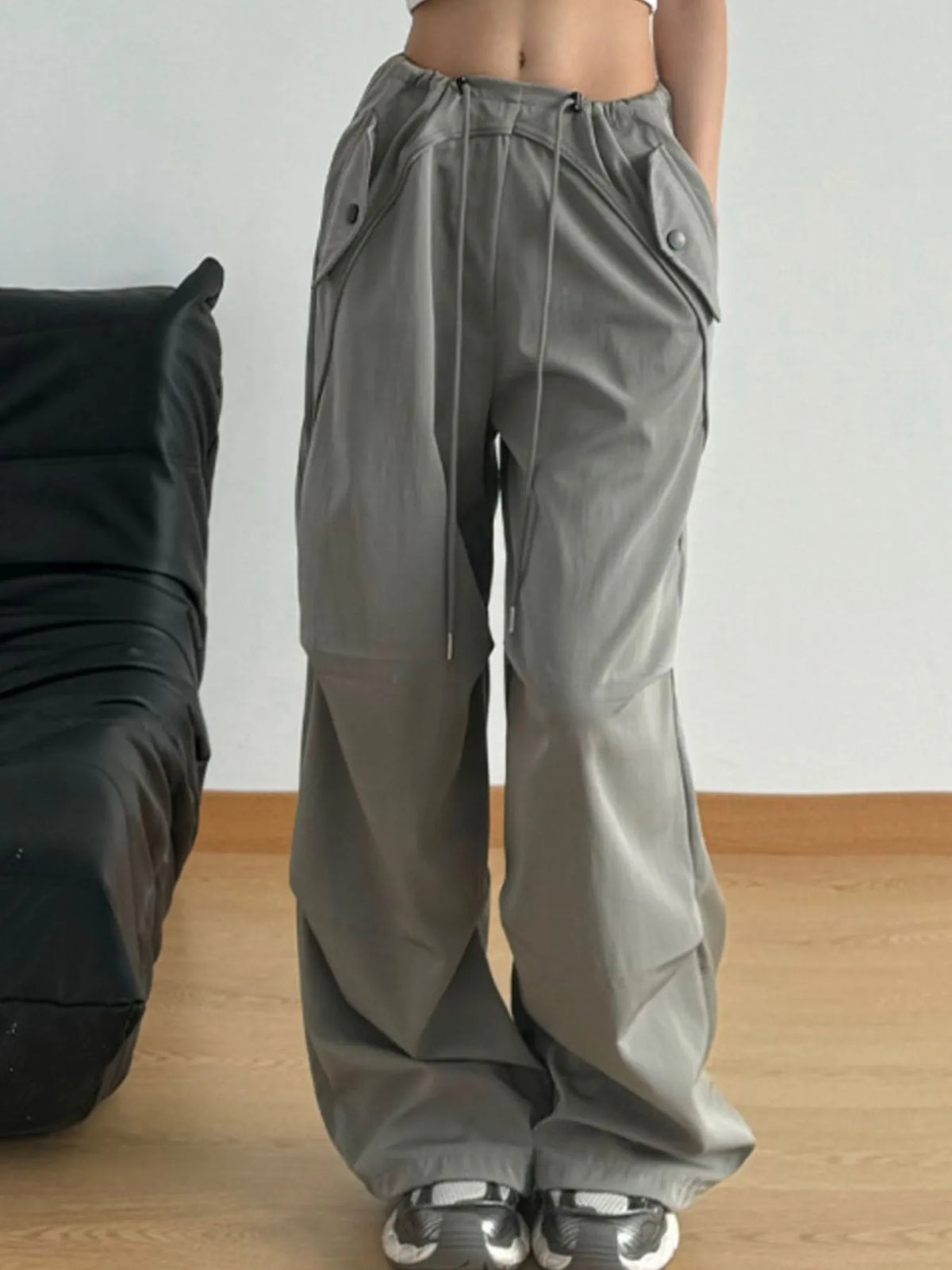 Drawstring Wide Leg Pants