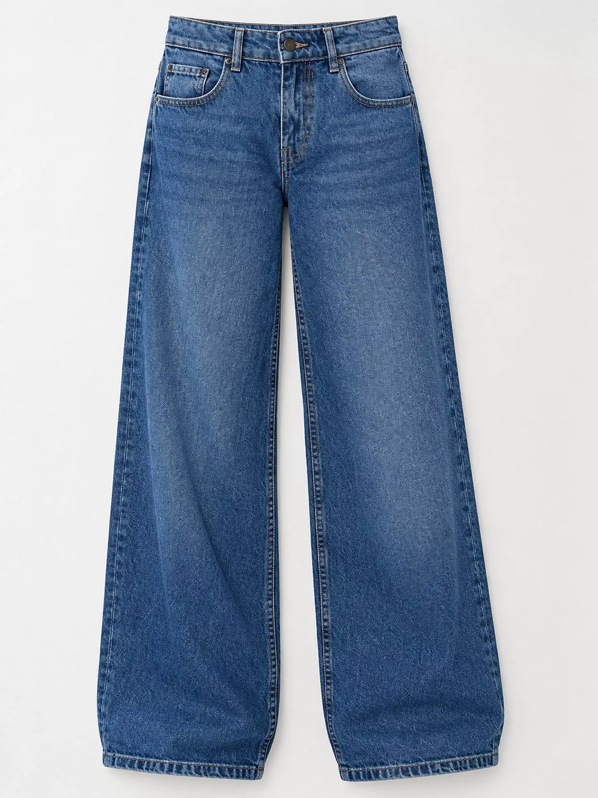 Wide-Leg Vintage Wash Jeans