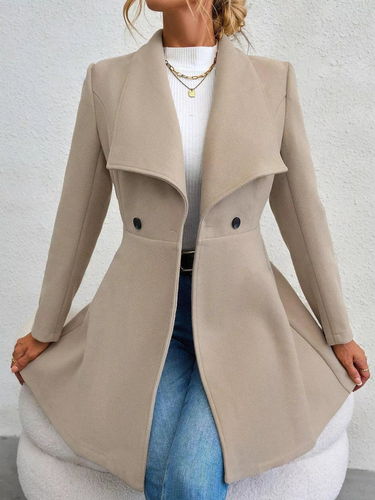Double-Breasted Slim-Fit Coat