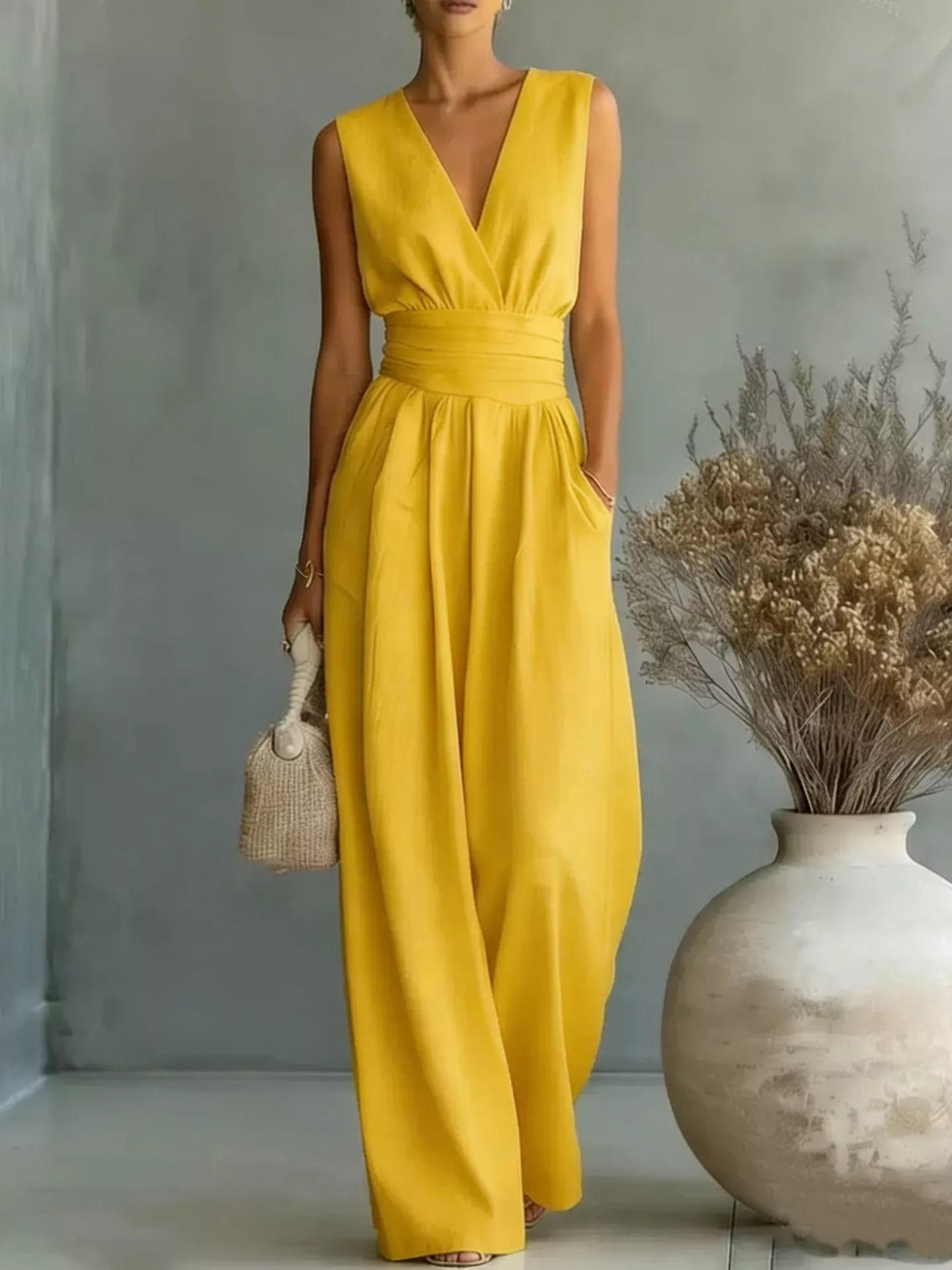 Sleeveless Wide-Leg Jumpsuit