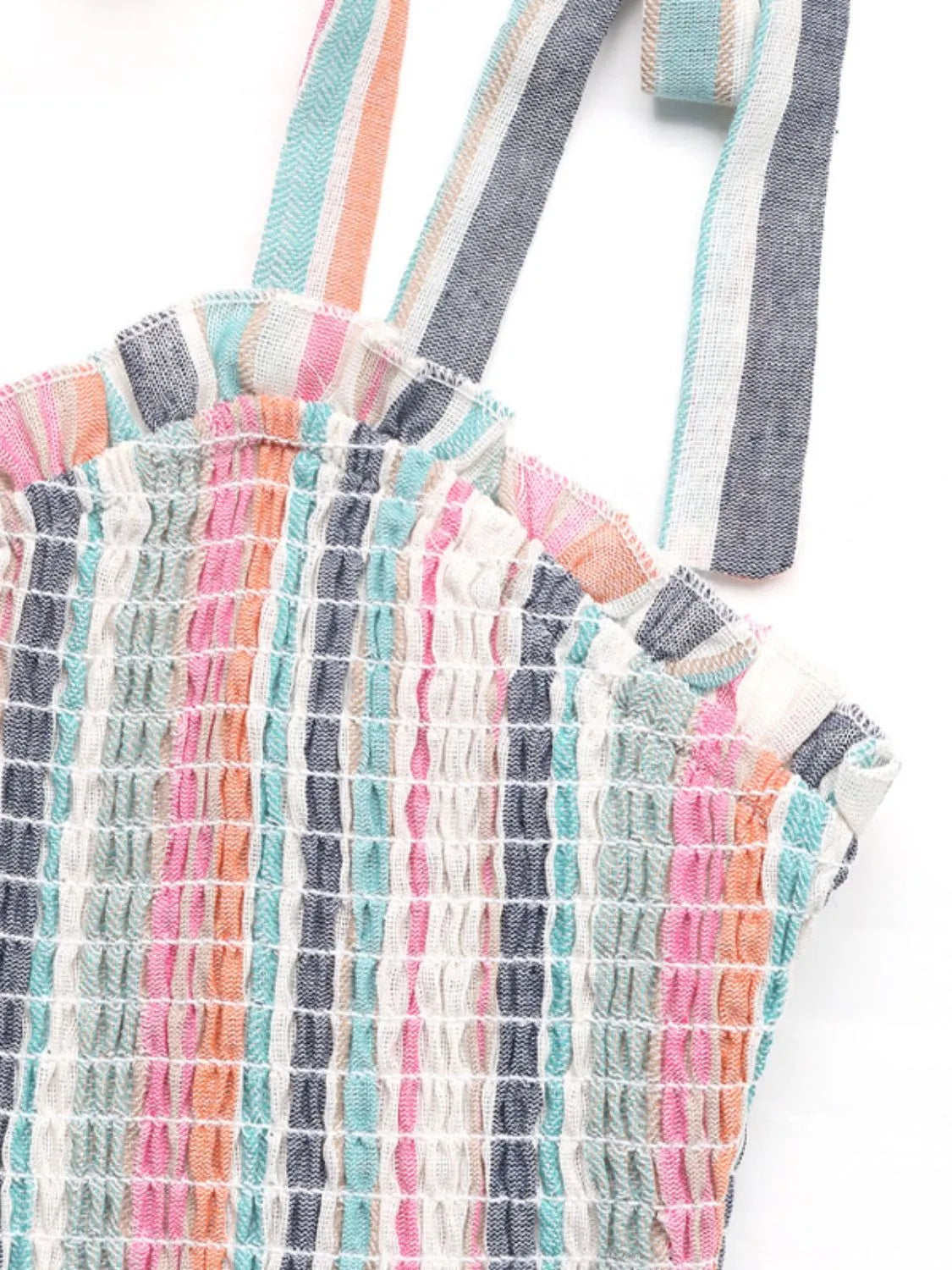 Contrast Striped Square Neck Cami Dress