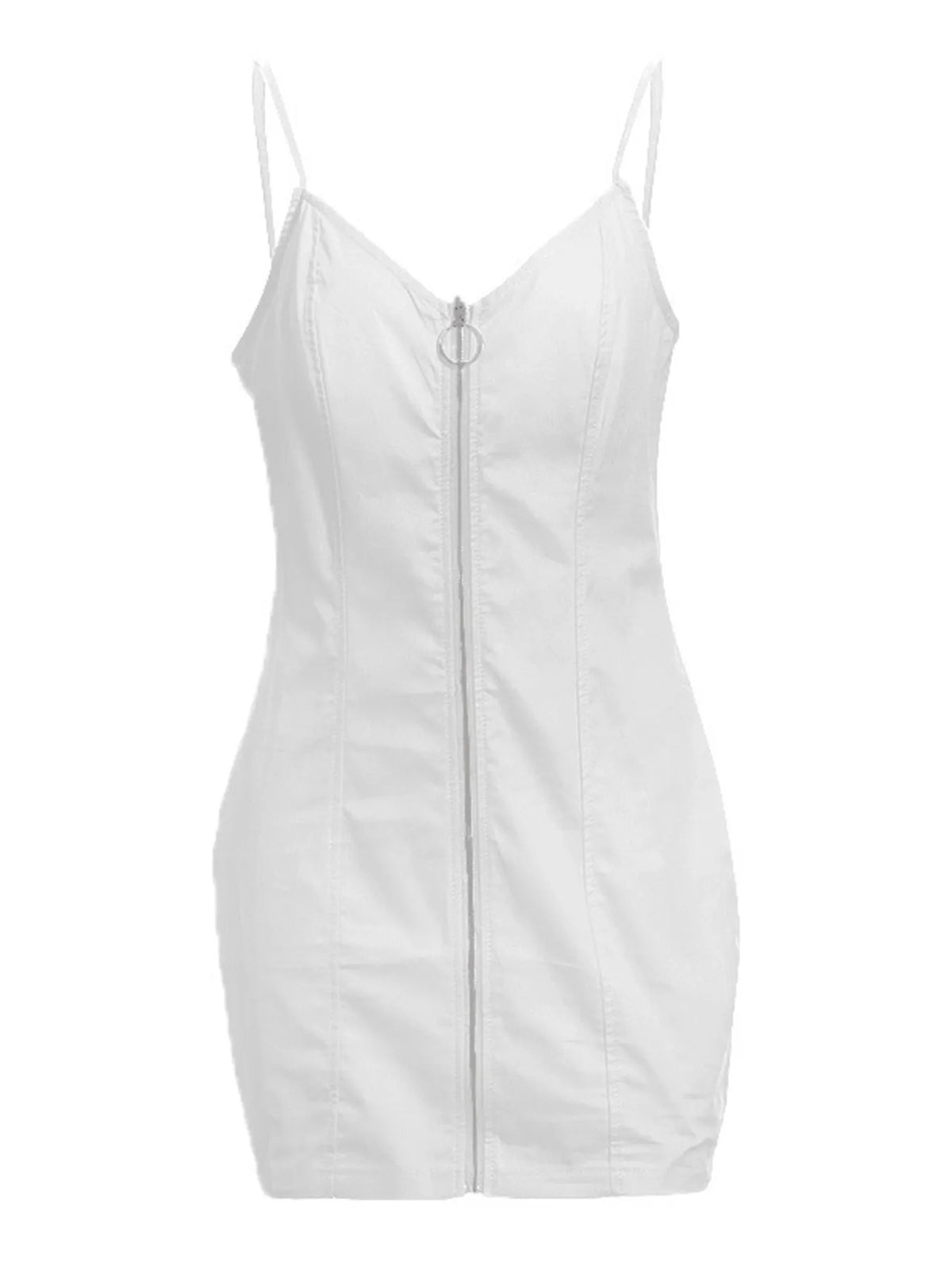 Zip-Front Bodycon Mini Dress