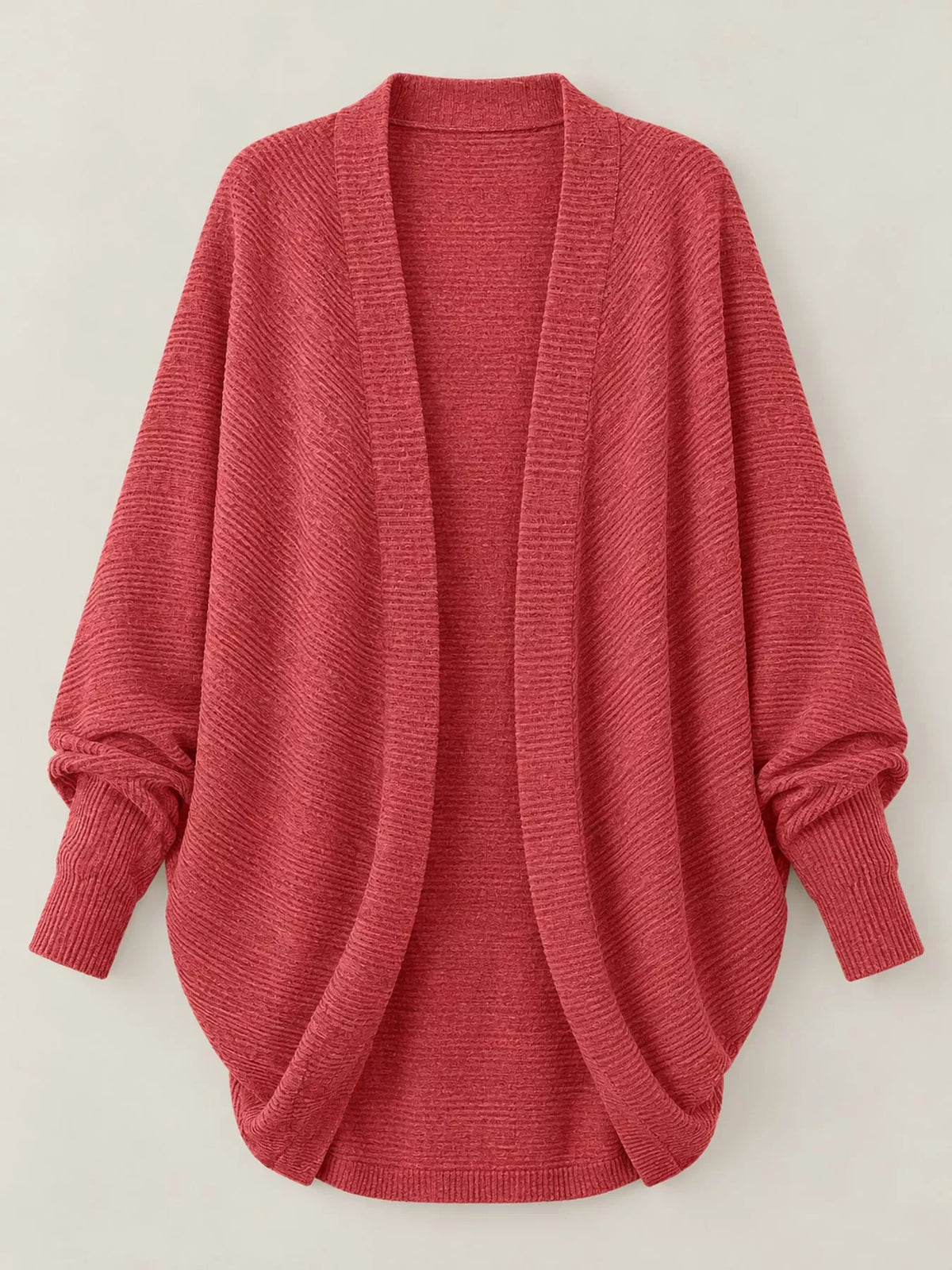 Open-Front Batwing Sleeve Cardigan