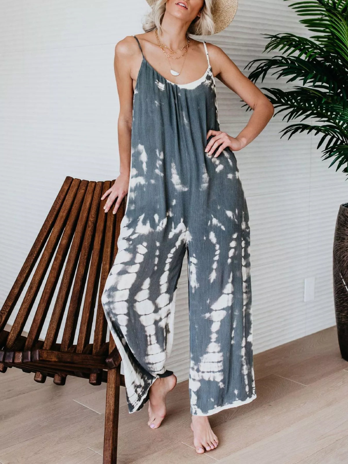 Tie-Dye Wide Leg Jumpsuit