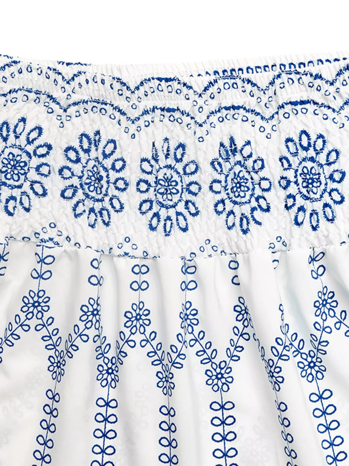 Printed Tiered Maxi Skirt in Blue
