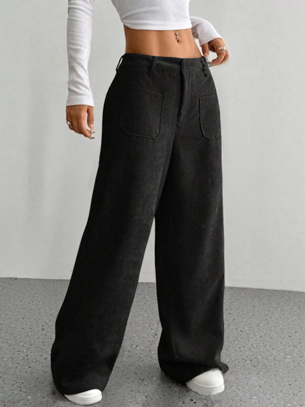 Wide Leg Pants in Black