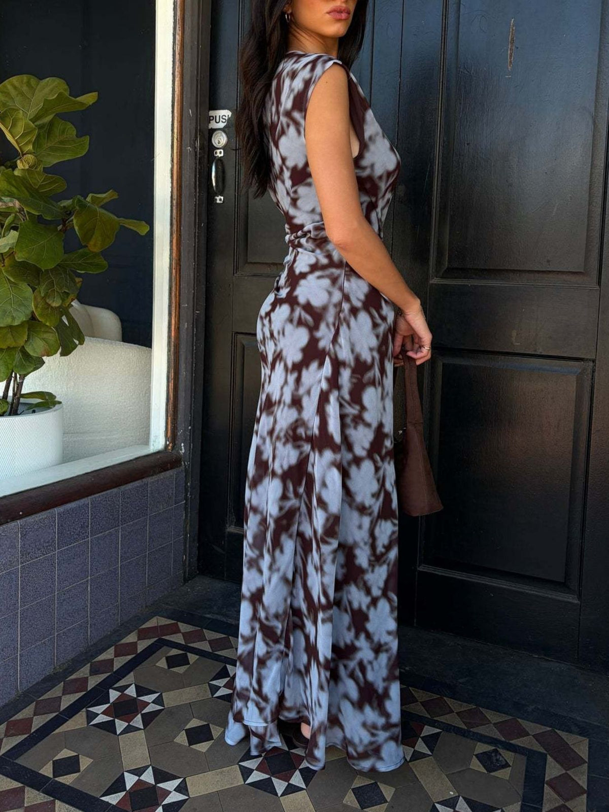 One-Shoulder Floral Maxi Dress
