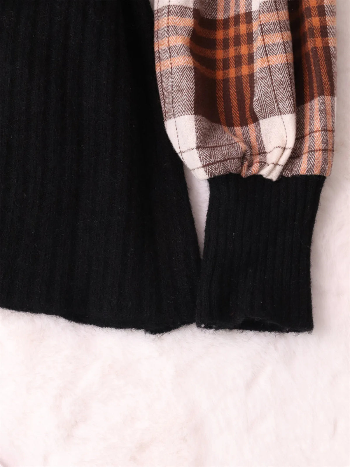 Plaid Long Sleeve Belted Sweater Dress