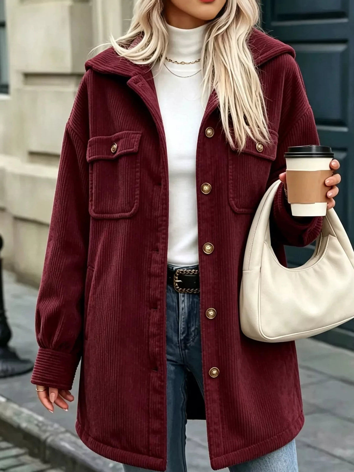 Corduroy Button-Down Jacket