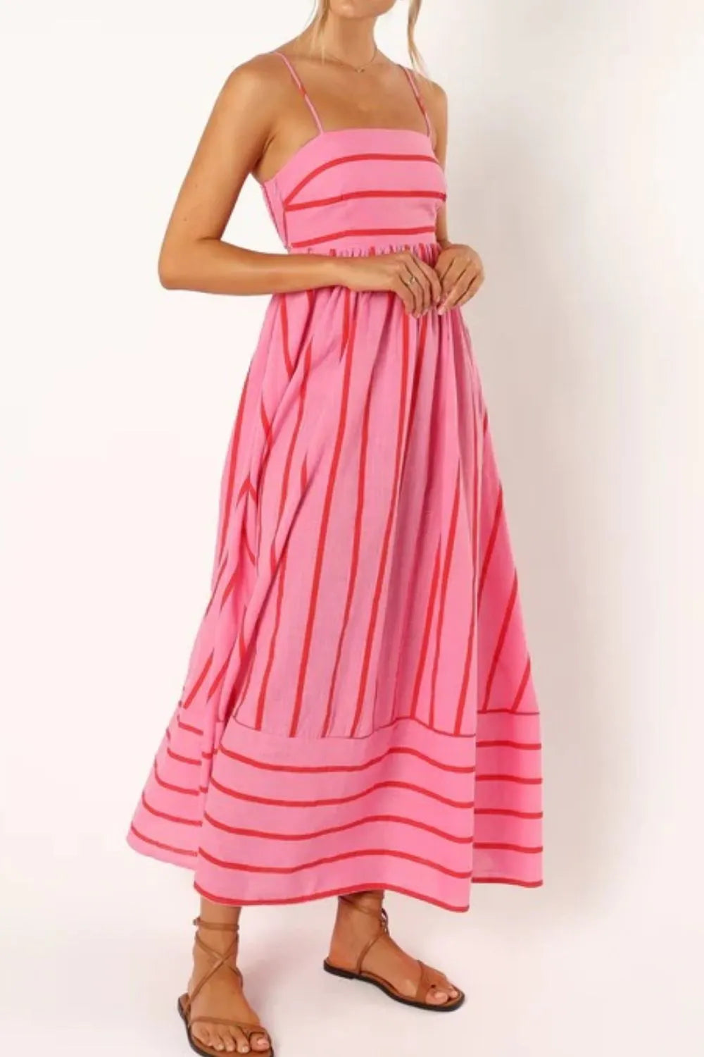 Striped Square-Neck Cami Dress