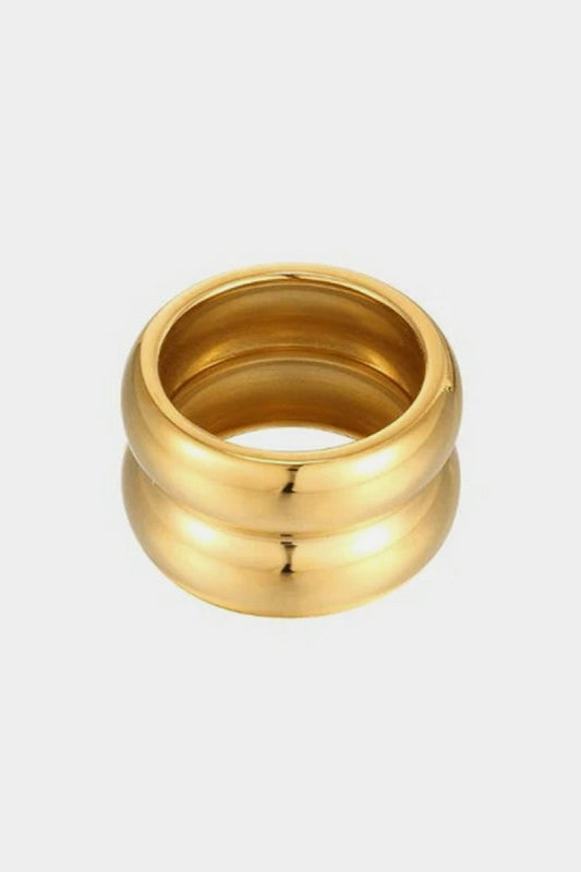 Gold Selene Double Ridge Ring - Ilussa