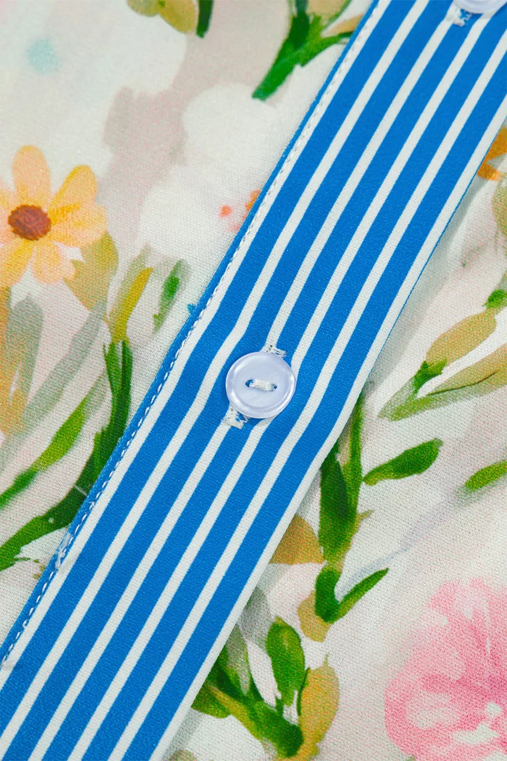 Floral Striped-Trim Shift Dress