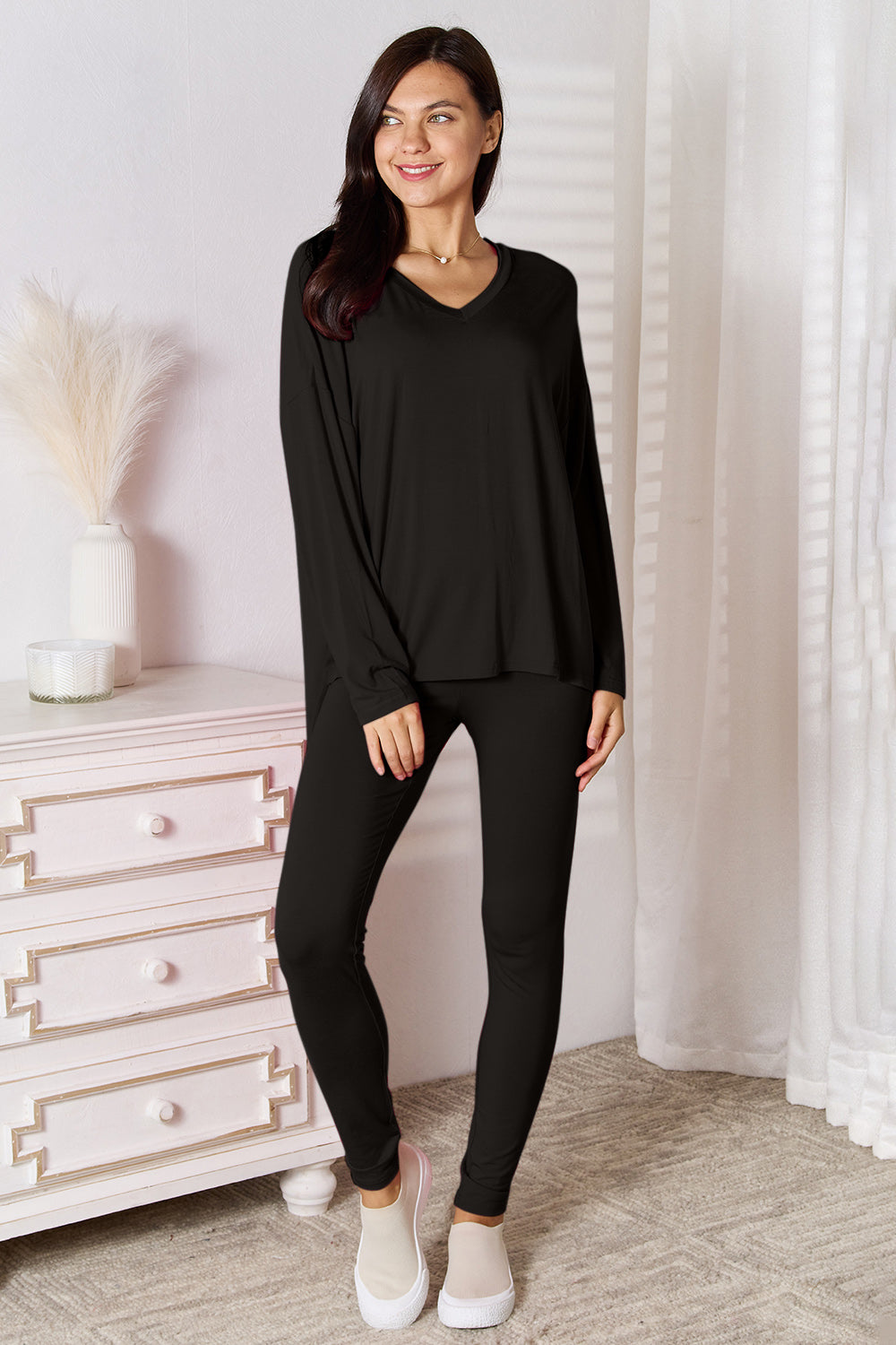 Basic Bae V-Neck Lounge Set