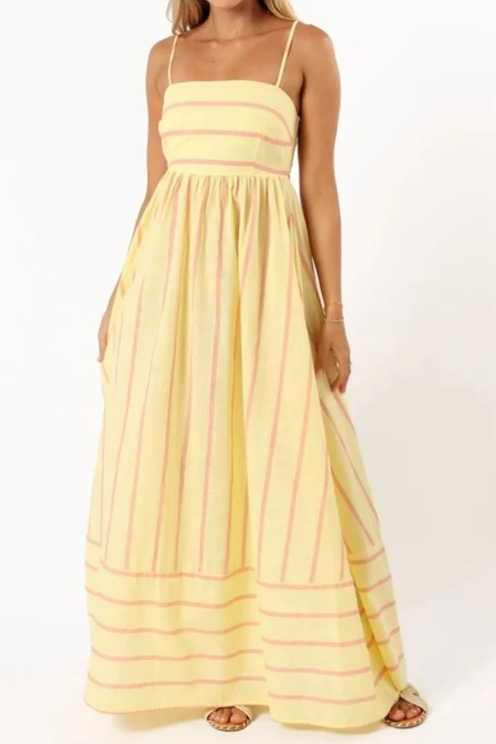 Striped Square-Neck Cami Dress