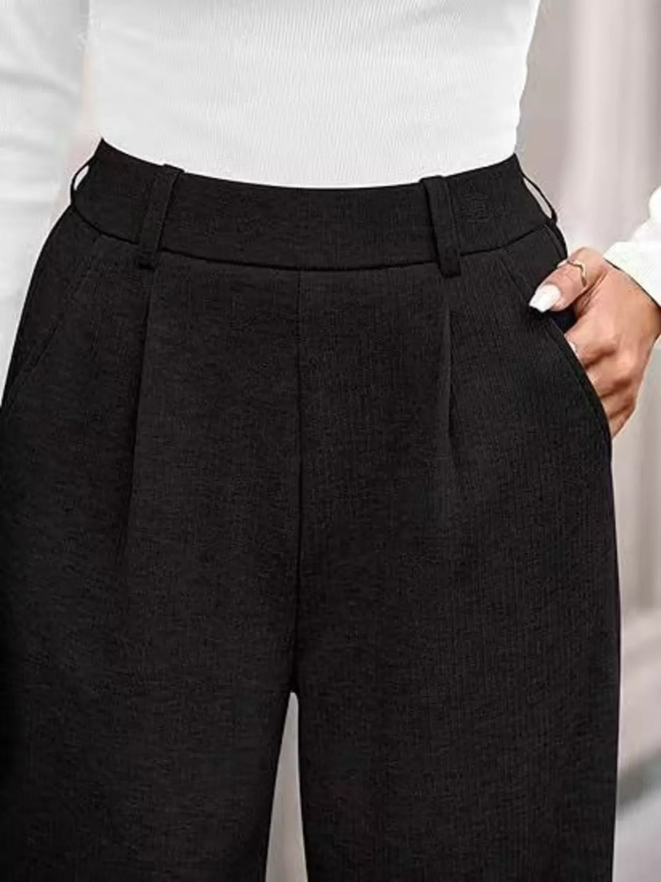 Slightly Stretchy Wide Leg Pants