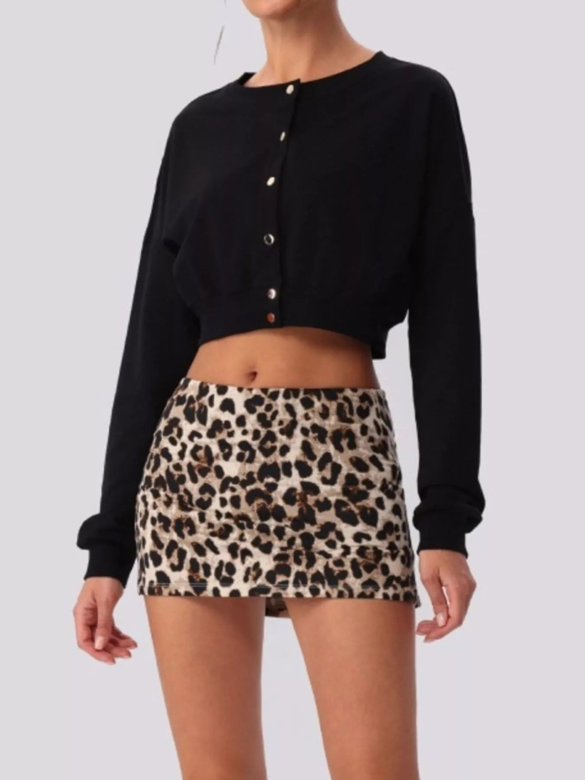 Cropped Button-Down Active Top