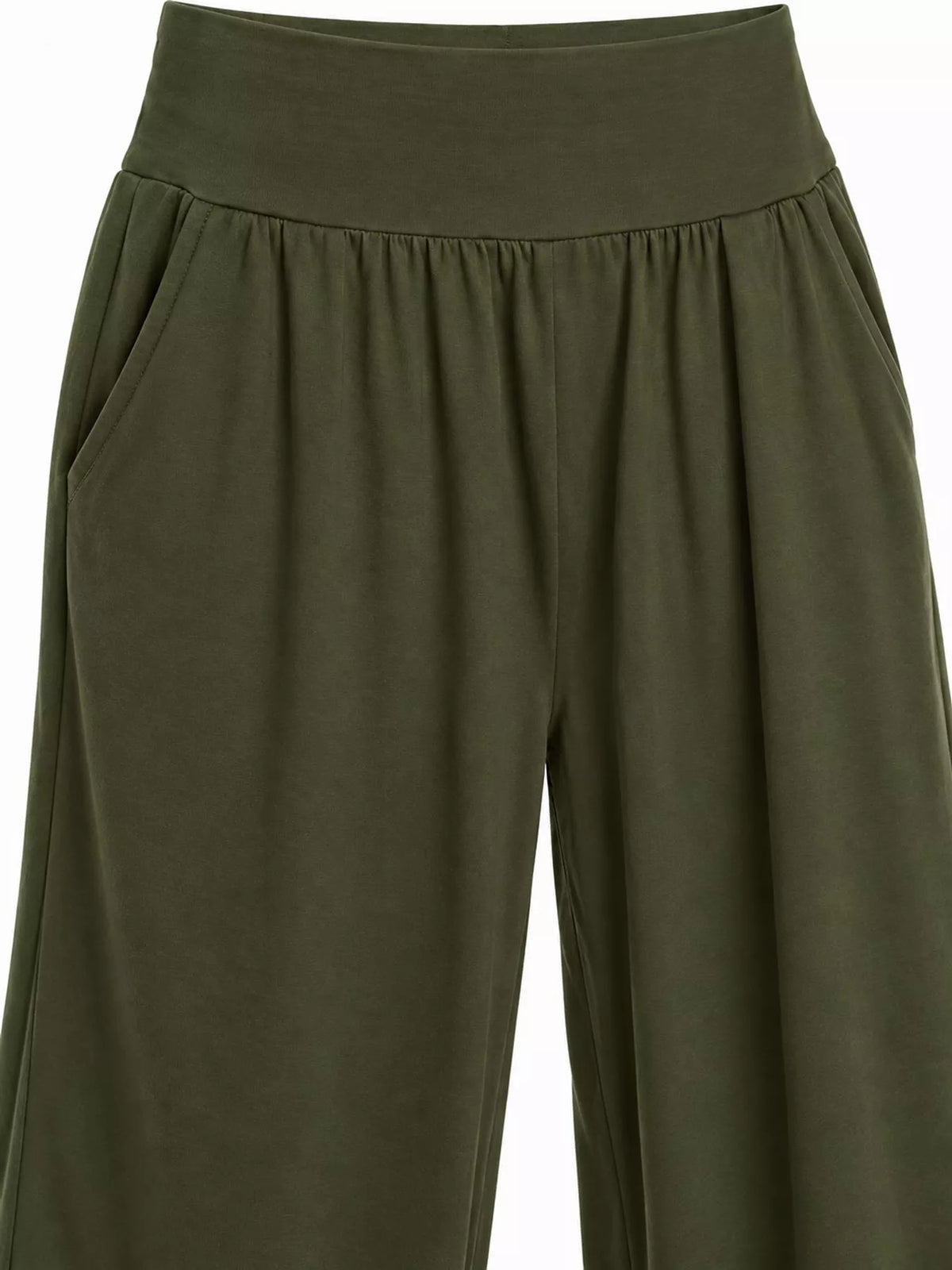 High-Rise Wide-Leg Pants with Pockets