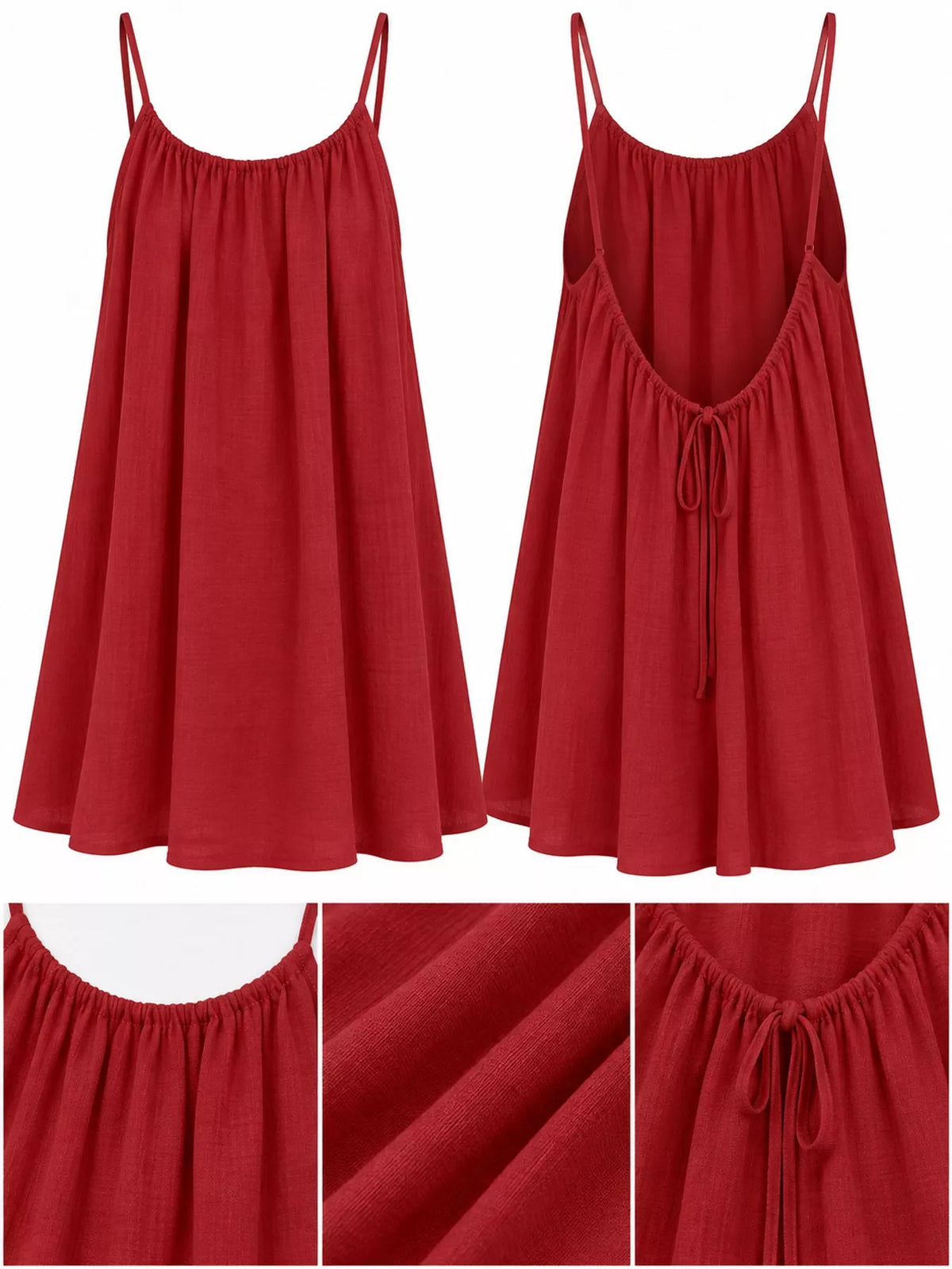Backless Spaghetti Strap A-Line Mini Dress