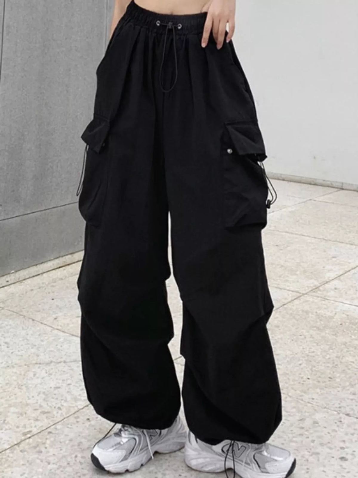 Oversized Drawstring Cargo Pants
