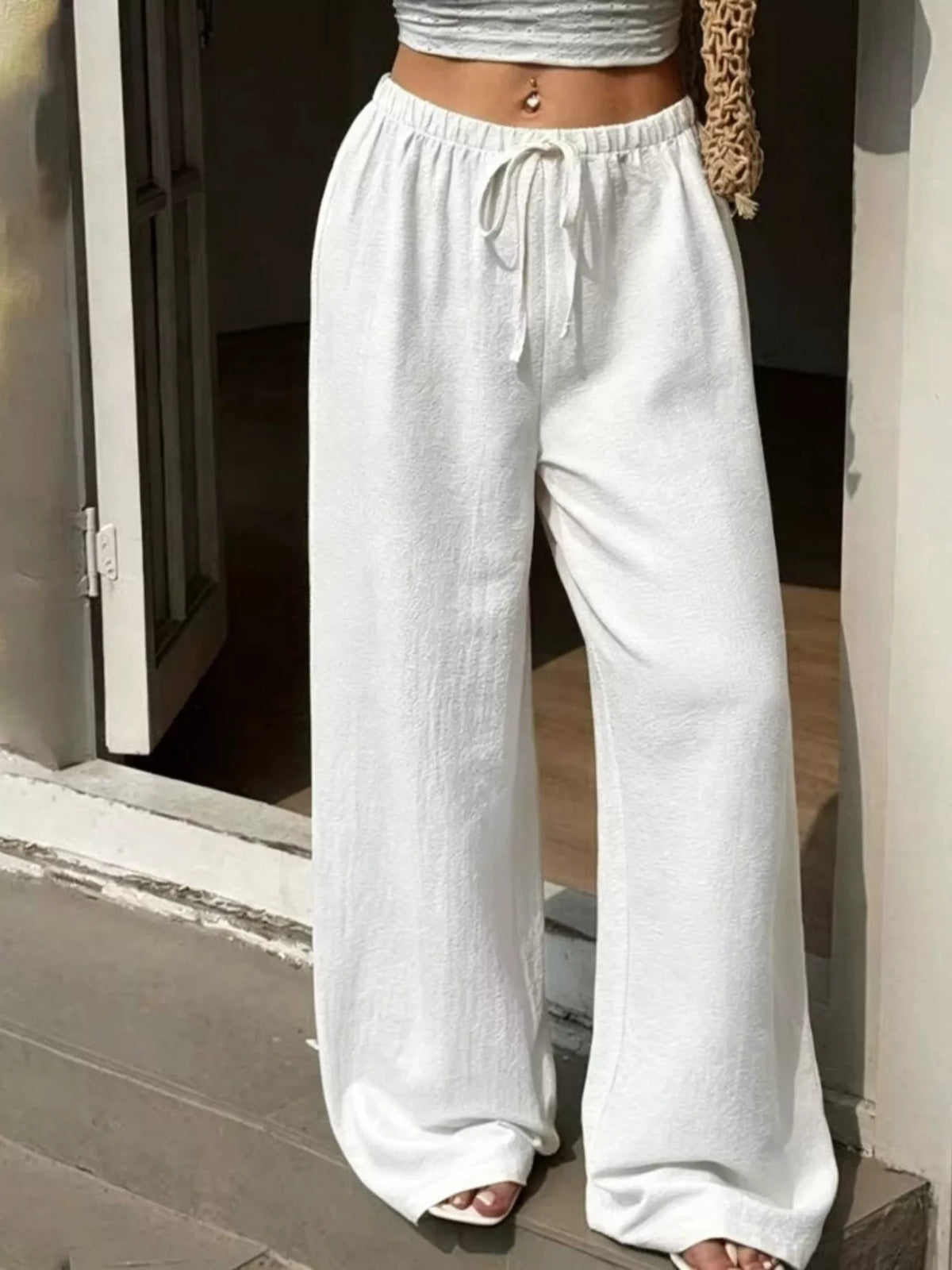 Plus Size High-Waisted Wide Leg Pants