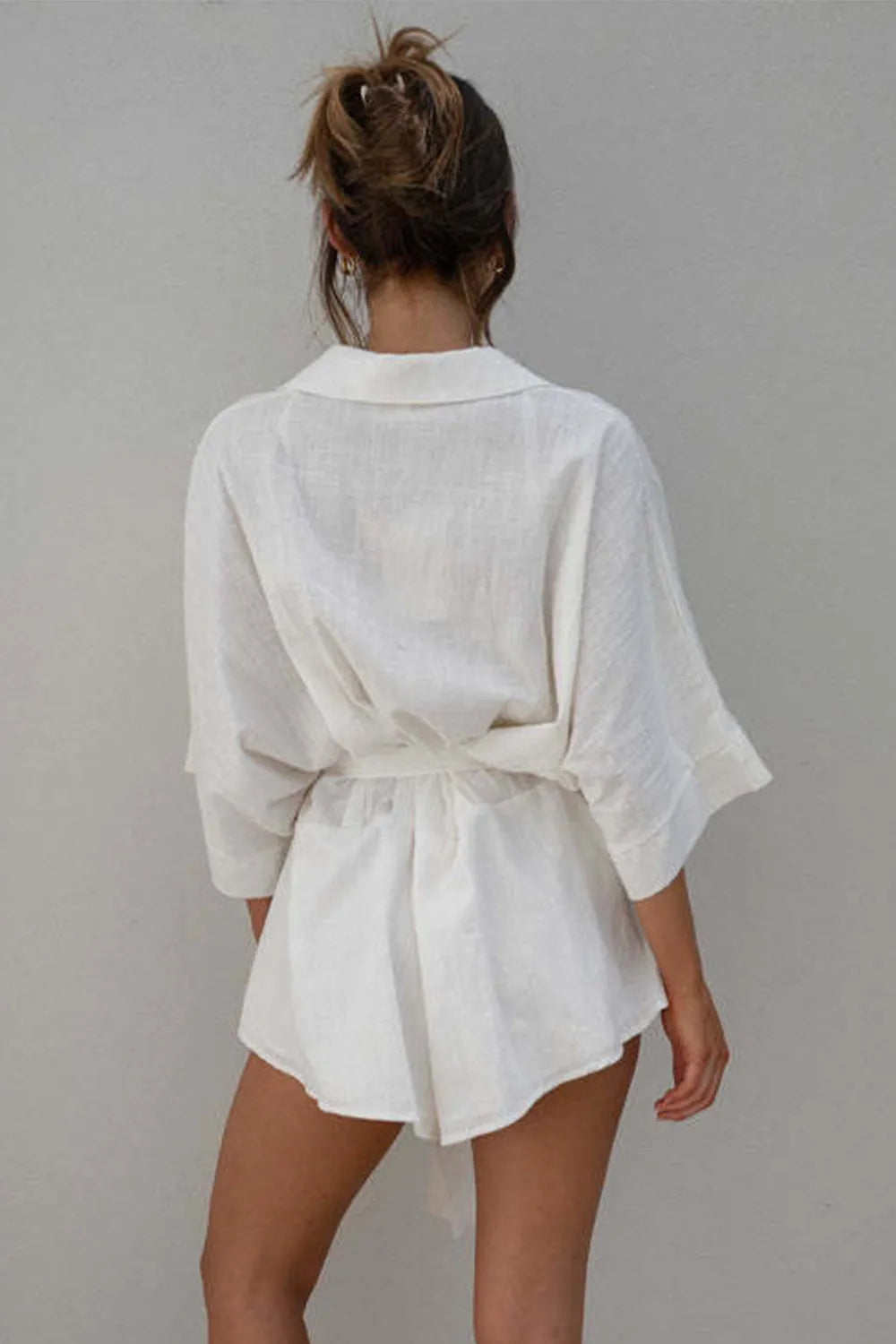Collared Button-Up Romper