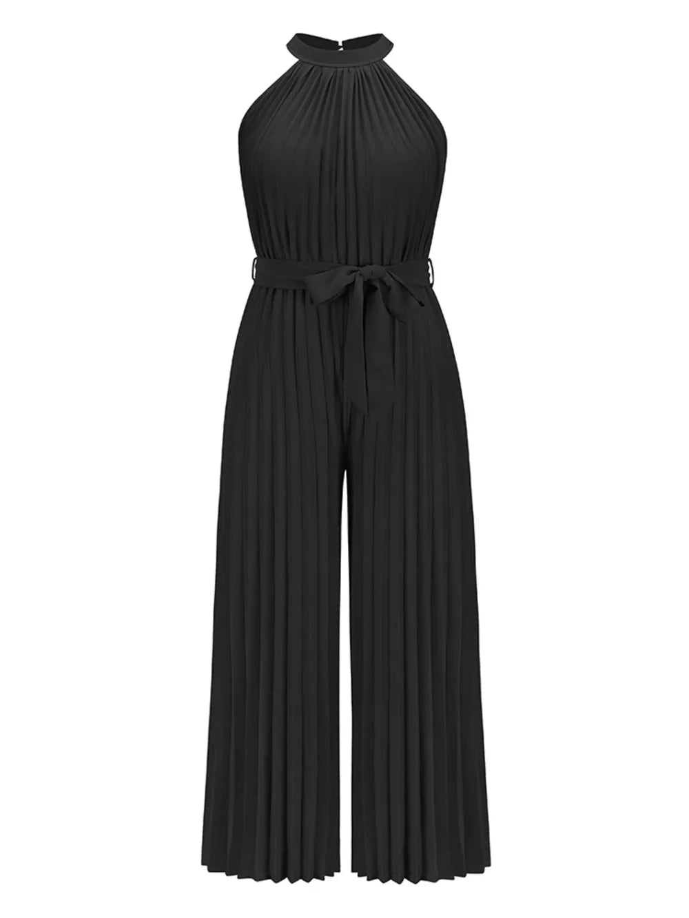 Cutout Pleated Sleeveless Jumpsuit