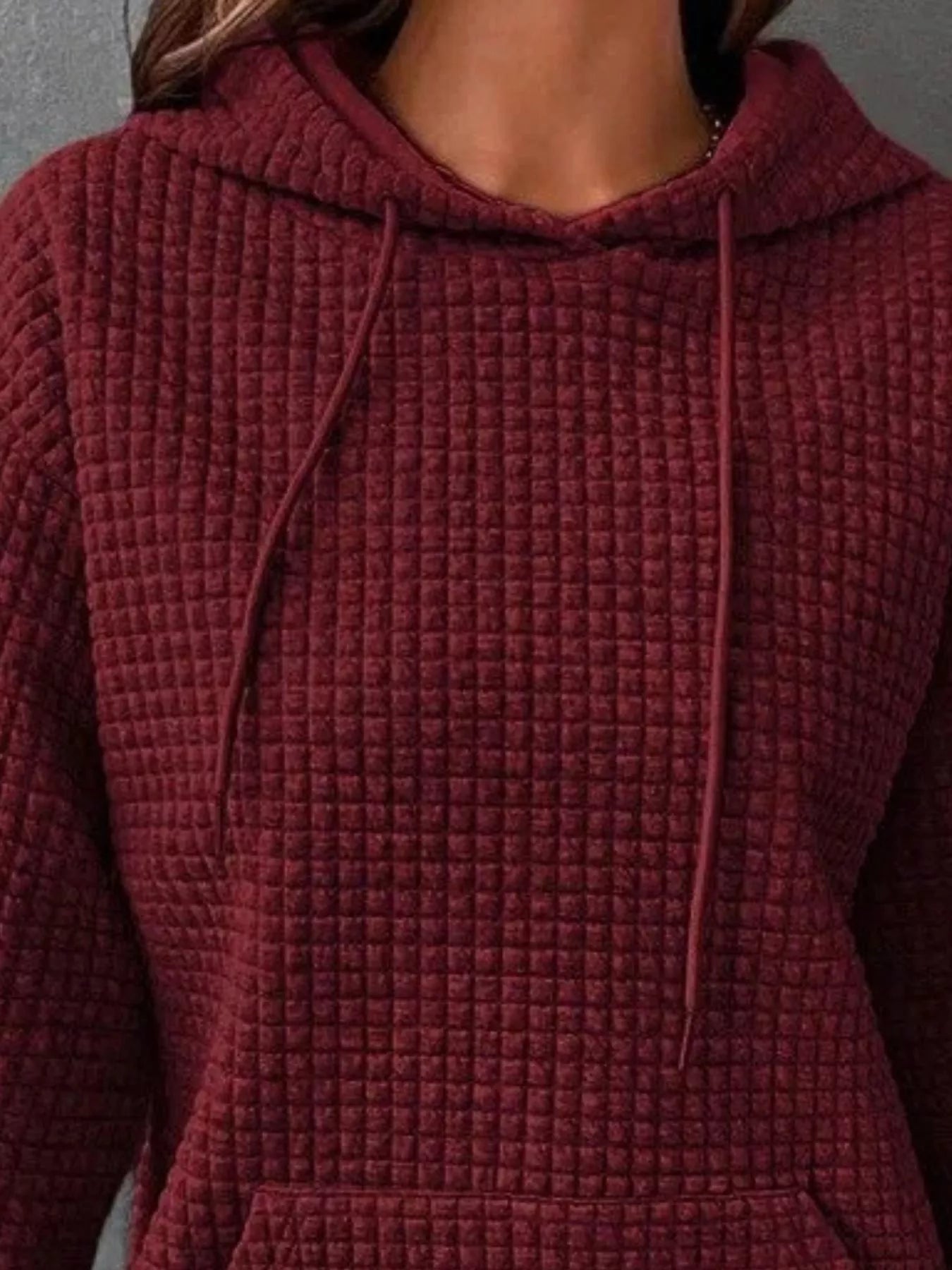 Textured Kangaroo Pocket Hoodie