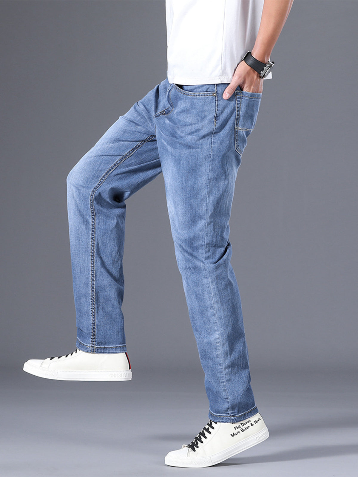 Men's High-Stretch Slim-Fit Jeans by True Self
