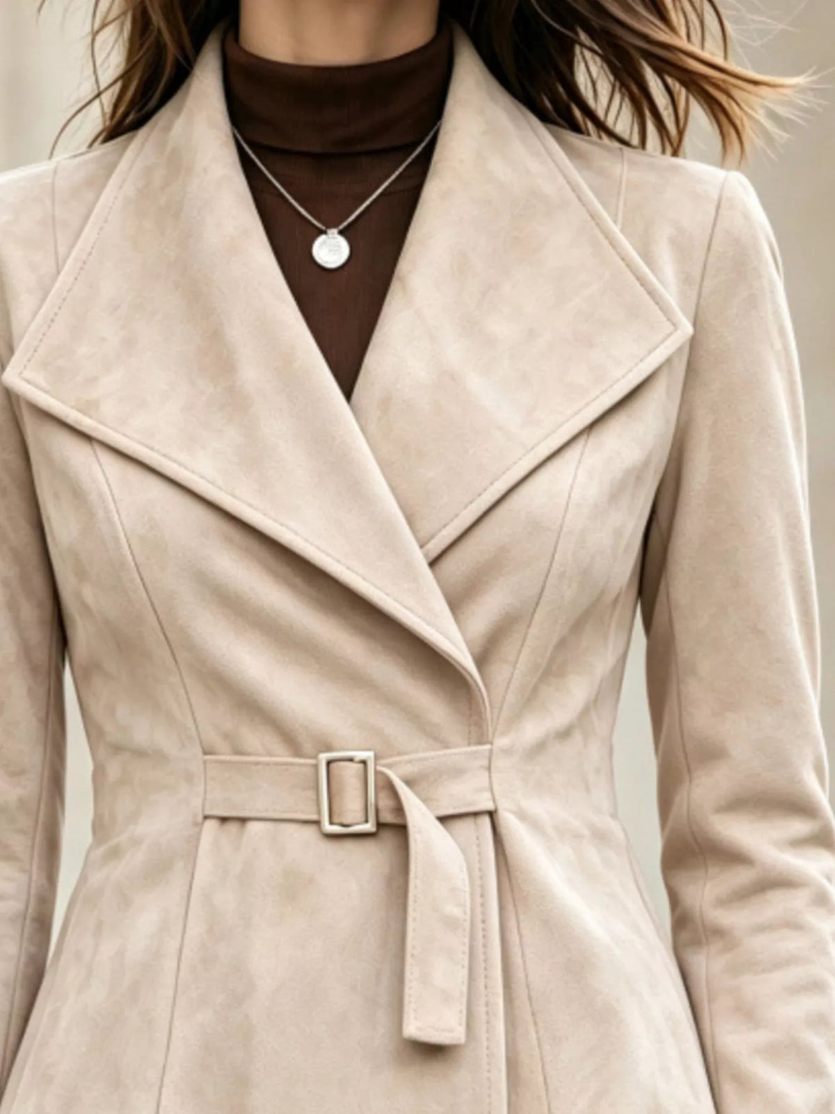 Long Sleeve Buckle Belted Jacket