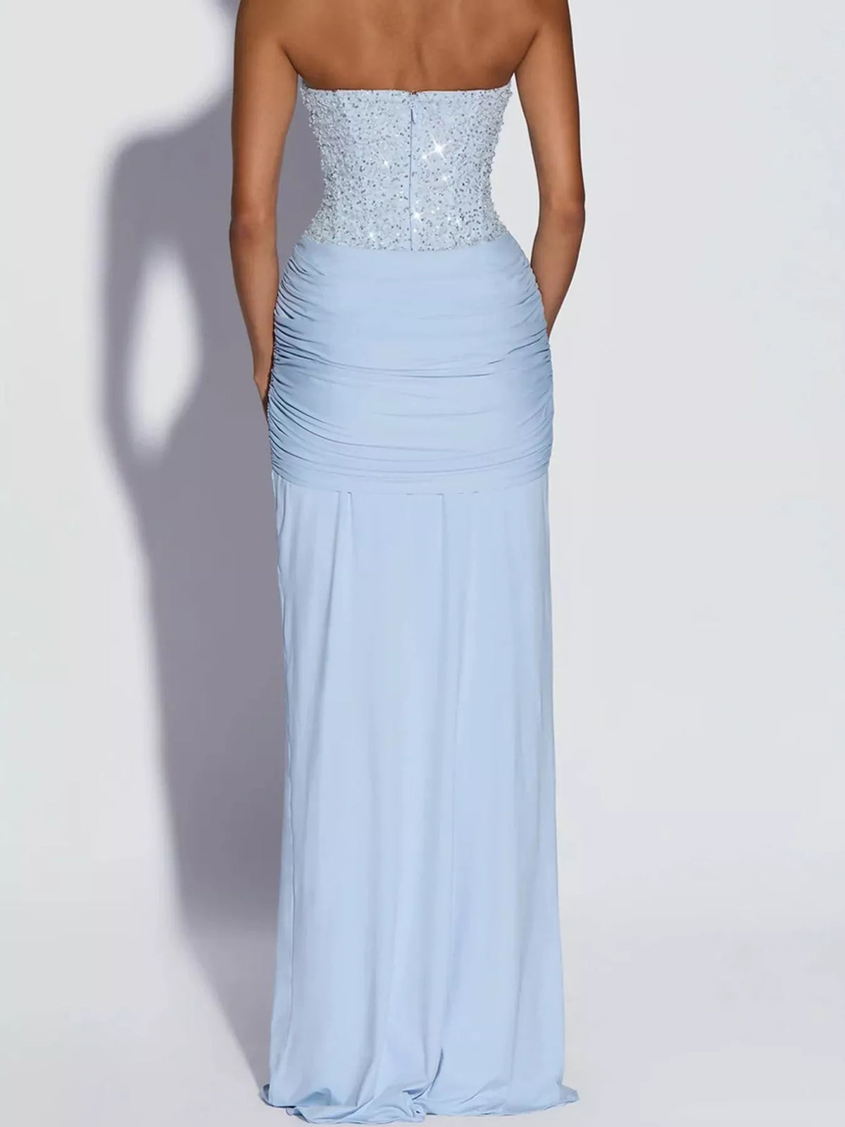 Strapless Sequin Corset Maxi Dress