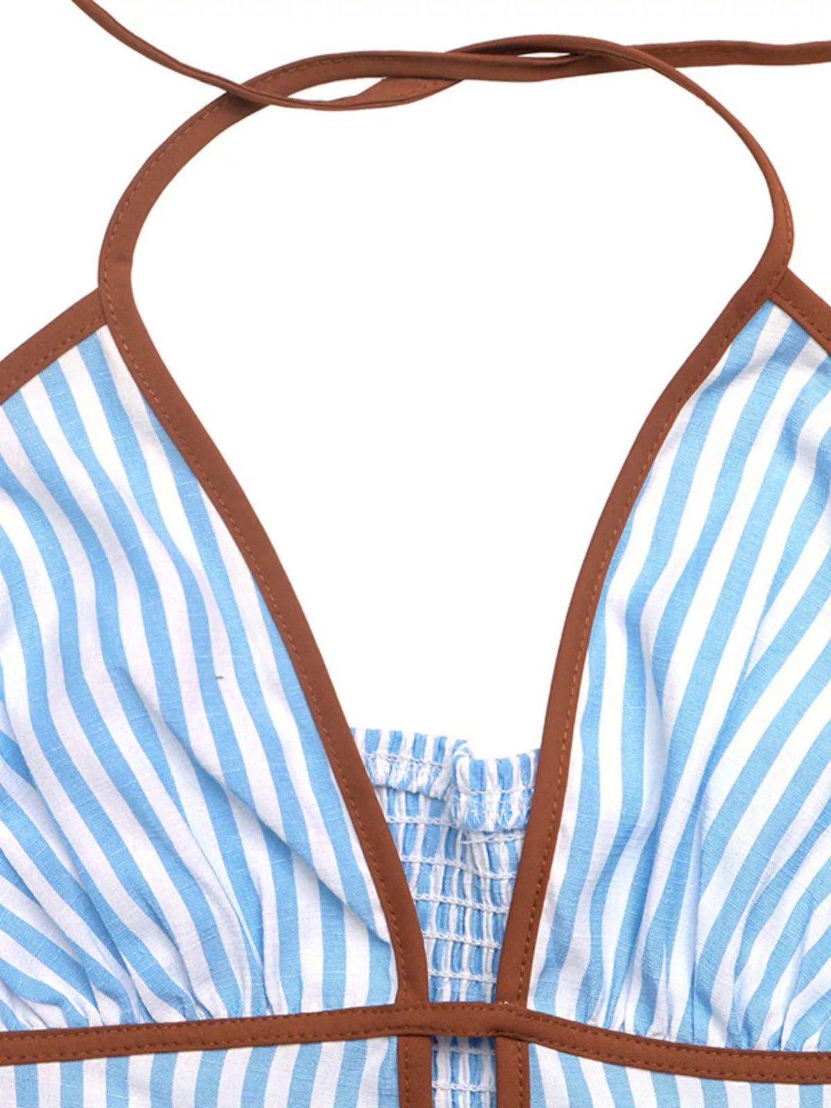 Striped Halter Neck Maxi Dress in Cotton Blend