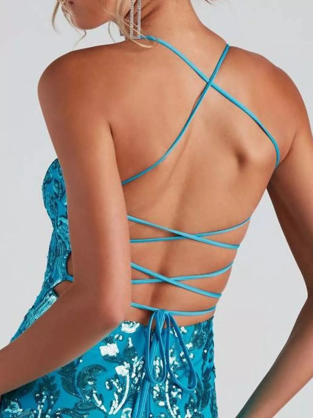 Sequin Bodycon Backless Evening Dress