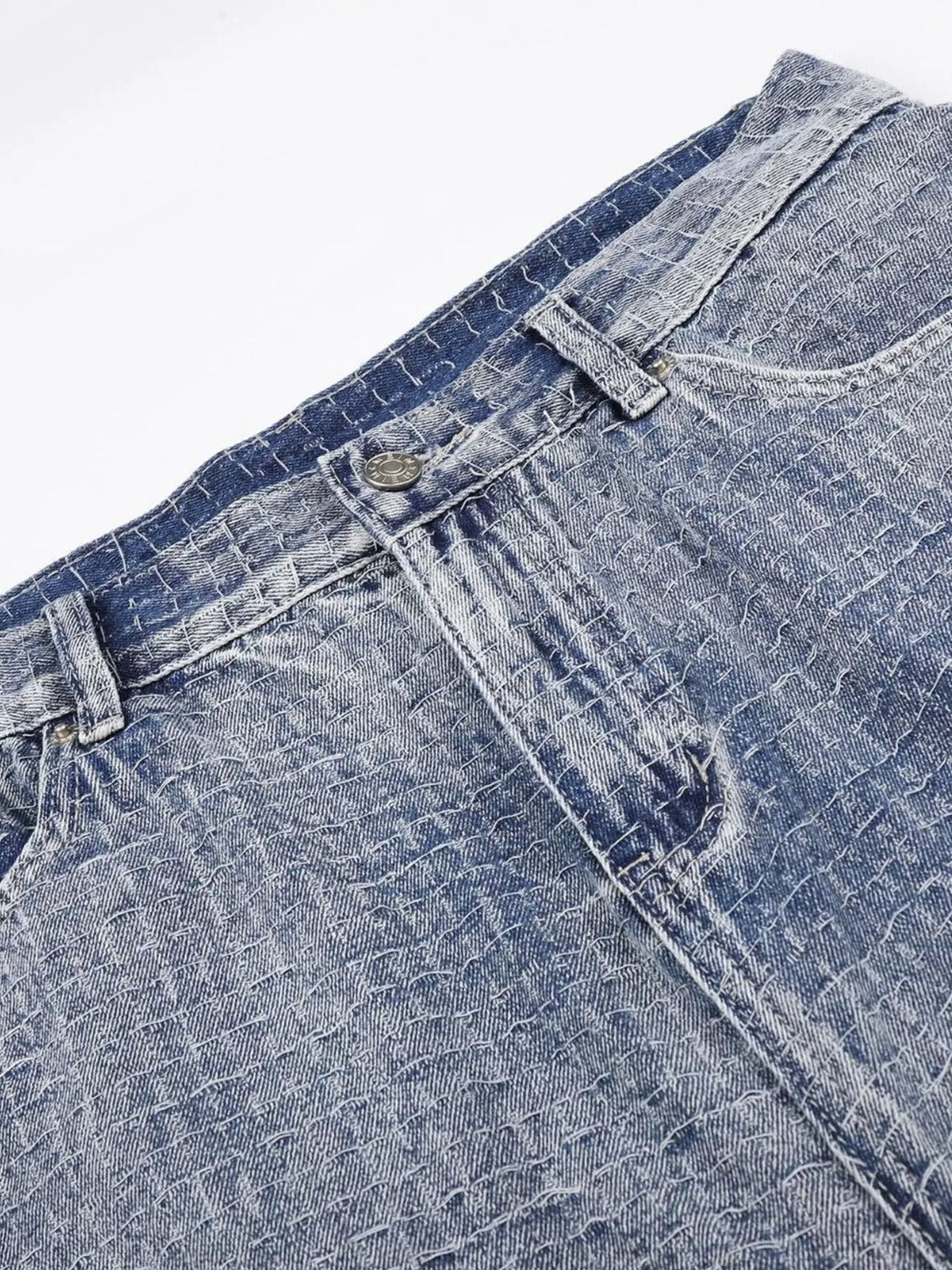 Washed Wide-Leg Denim Capris in Blue by TrendMaster