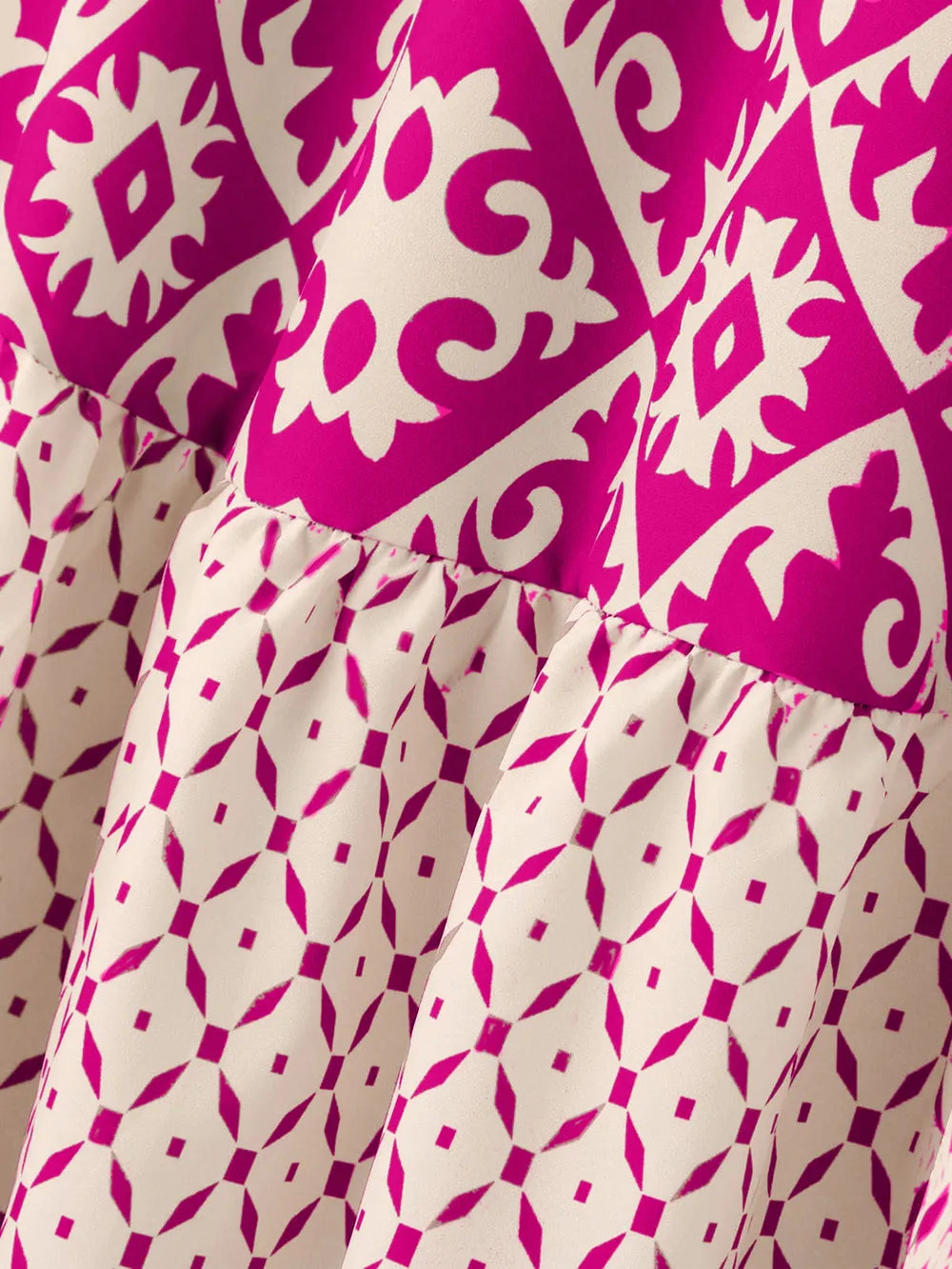 Geometric Print Elastic-Waist Maxi Skirt