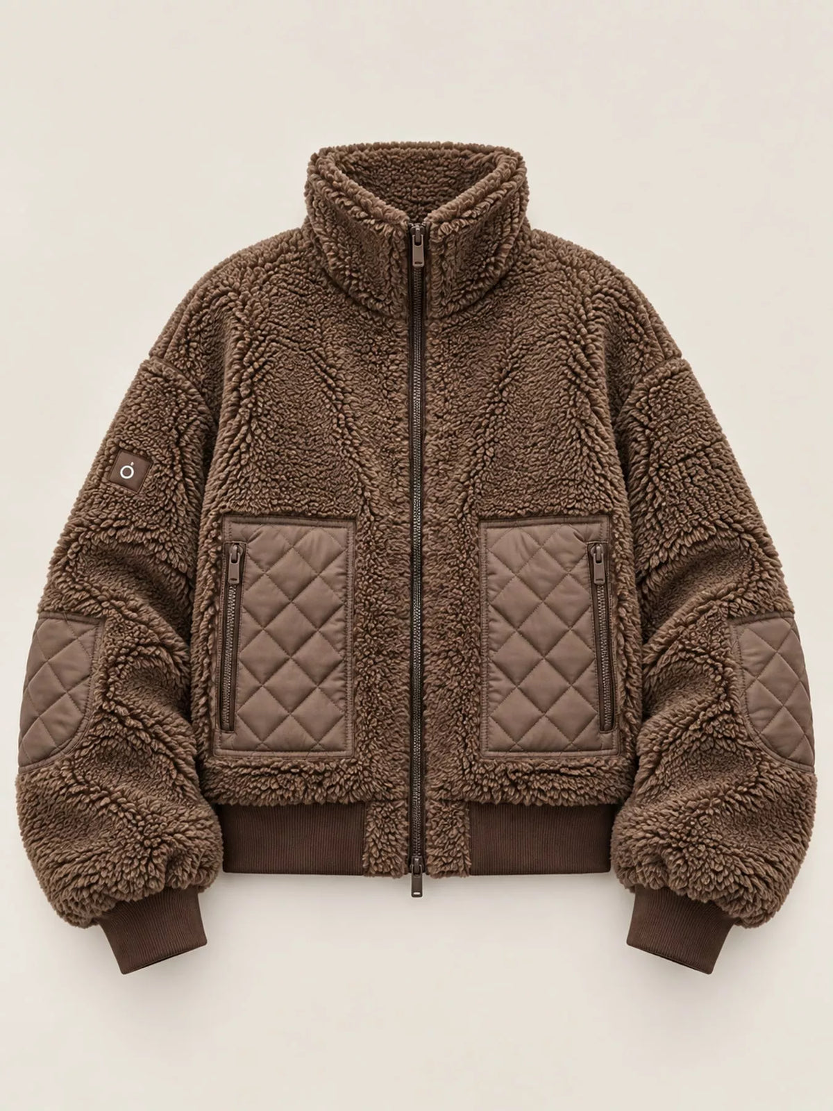 Sherpa Quilted Zip-Up Jacket