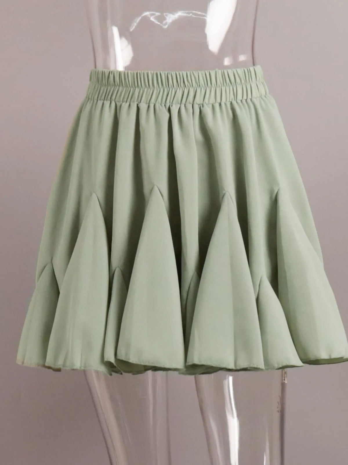 Ruffled-Hem Elastic Waist Skirt