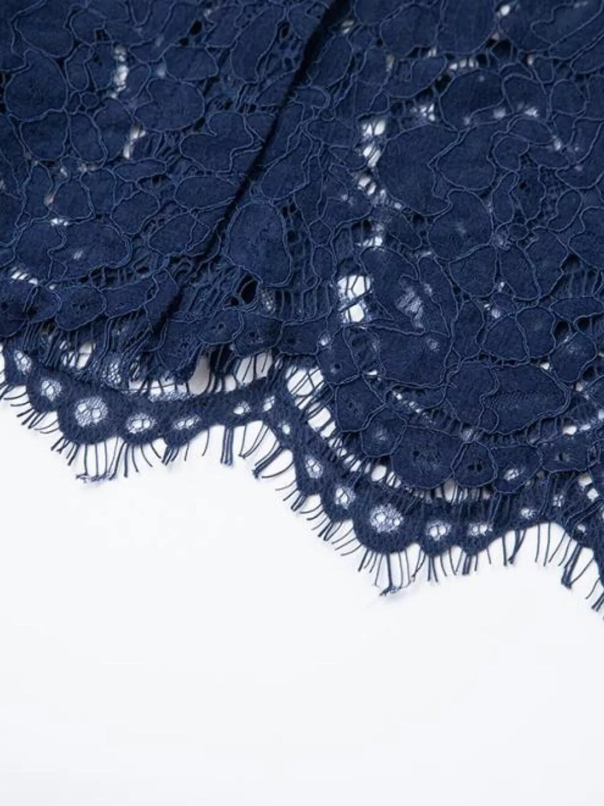 Lace Button-Down Midi Dress in Blue
