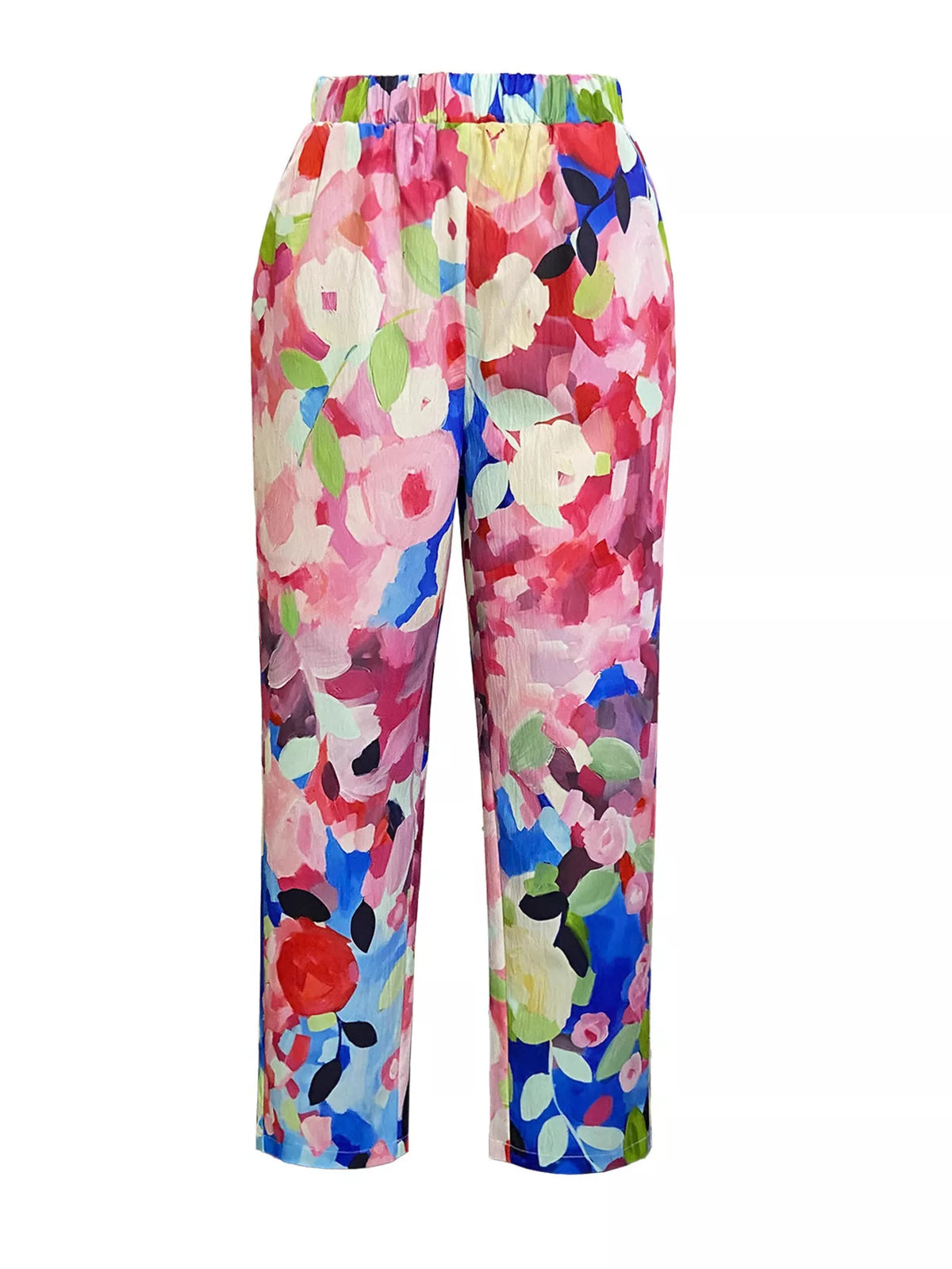 Floral Print Loose-Fit Pants