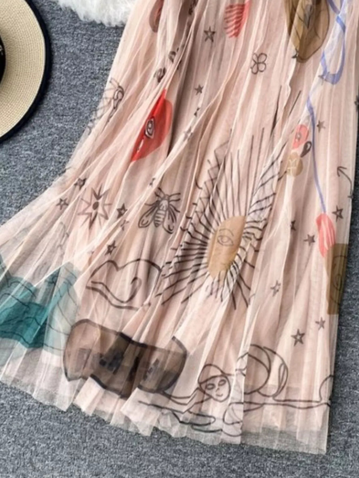 Layered Printed Tulle Skirt