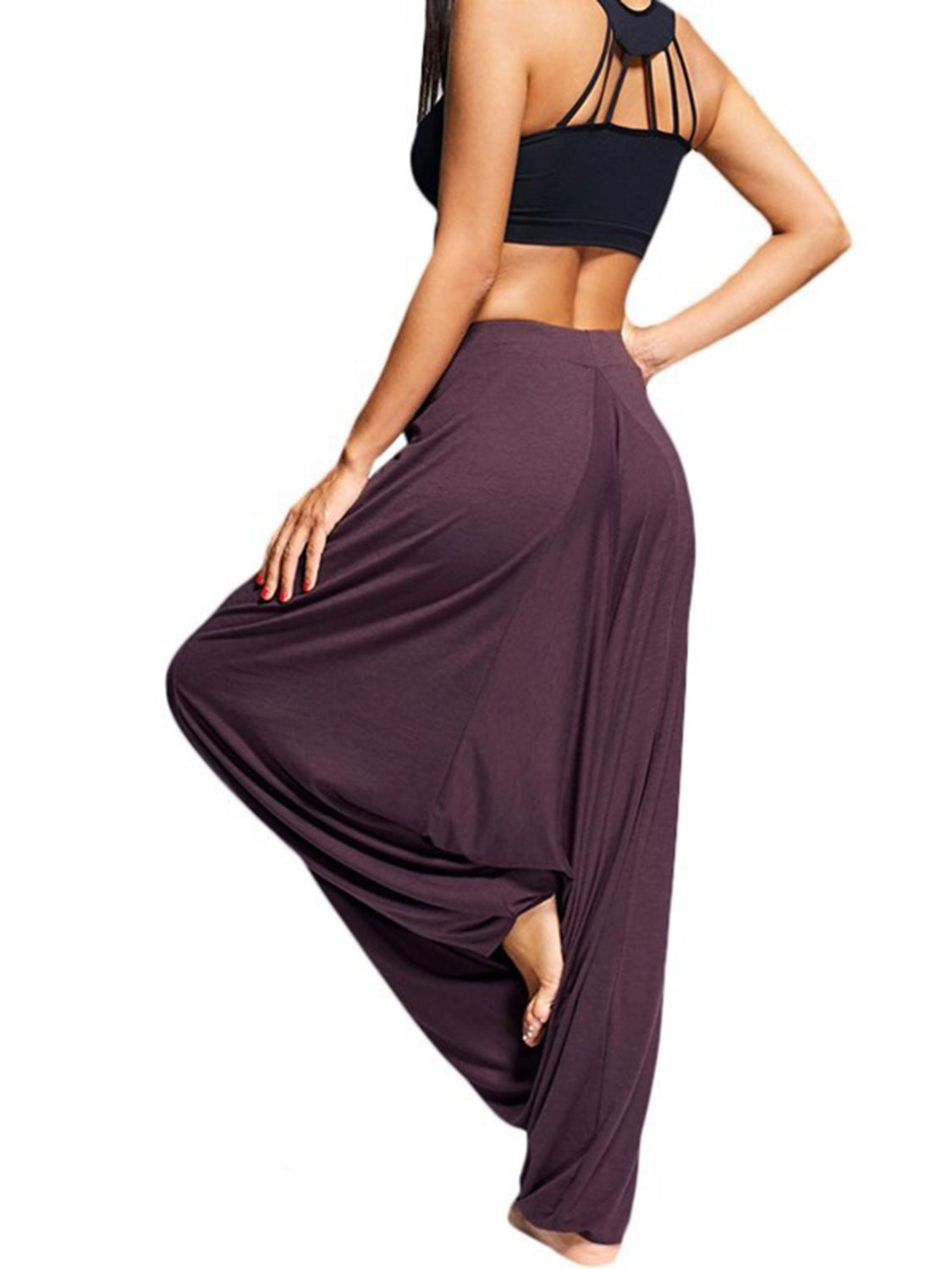 Tied Mid-Waist Long Harem Pants